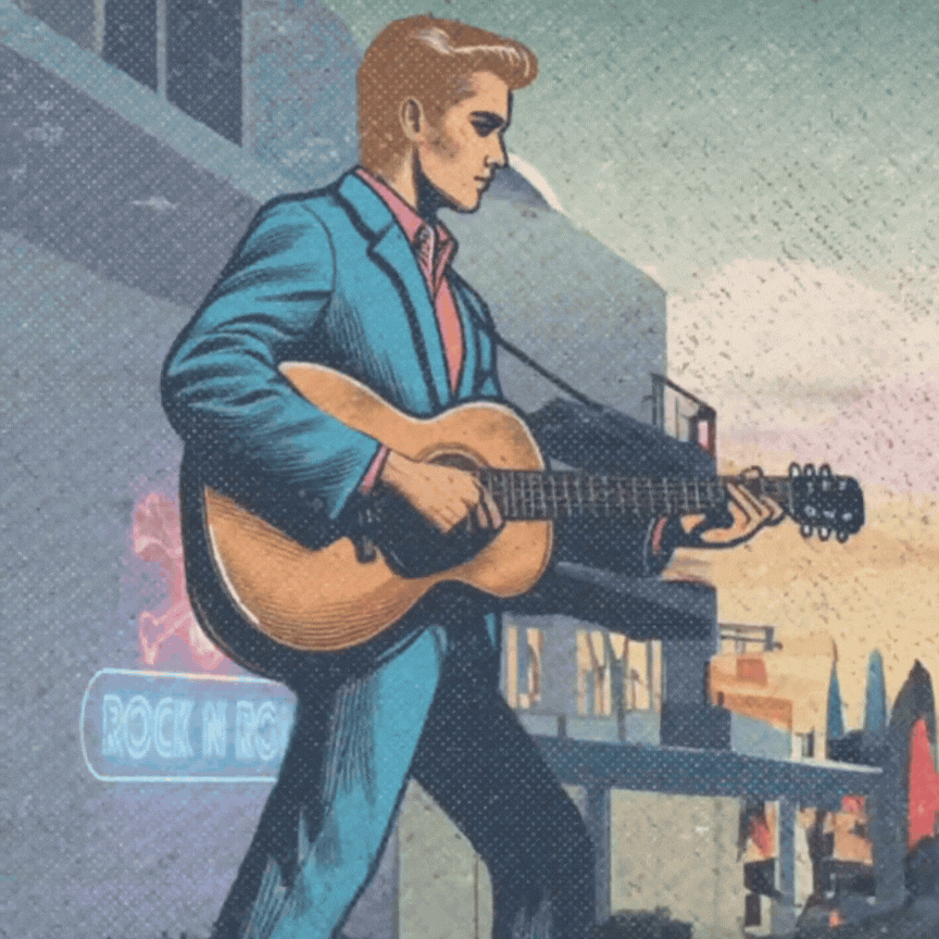 Carl Perkins 'Blue Suede Shoes' - Lyric Video by F That | Digital Creative Agency