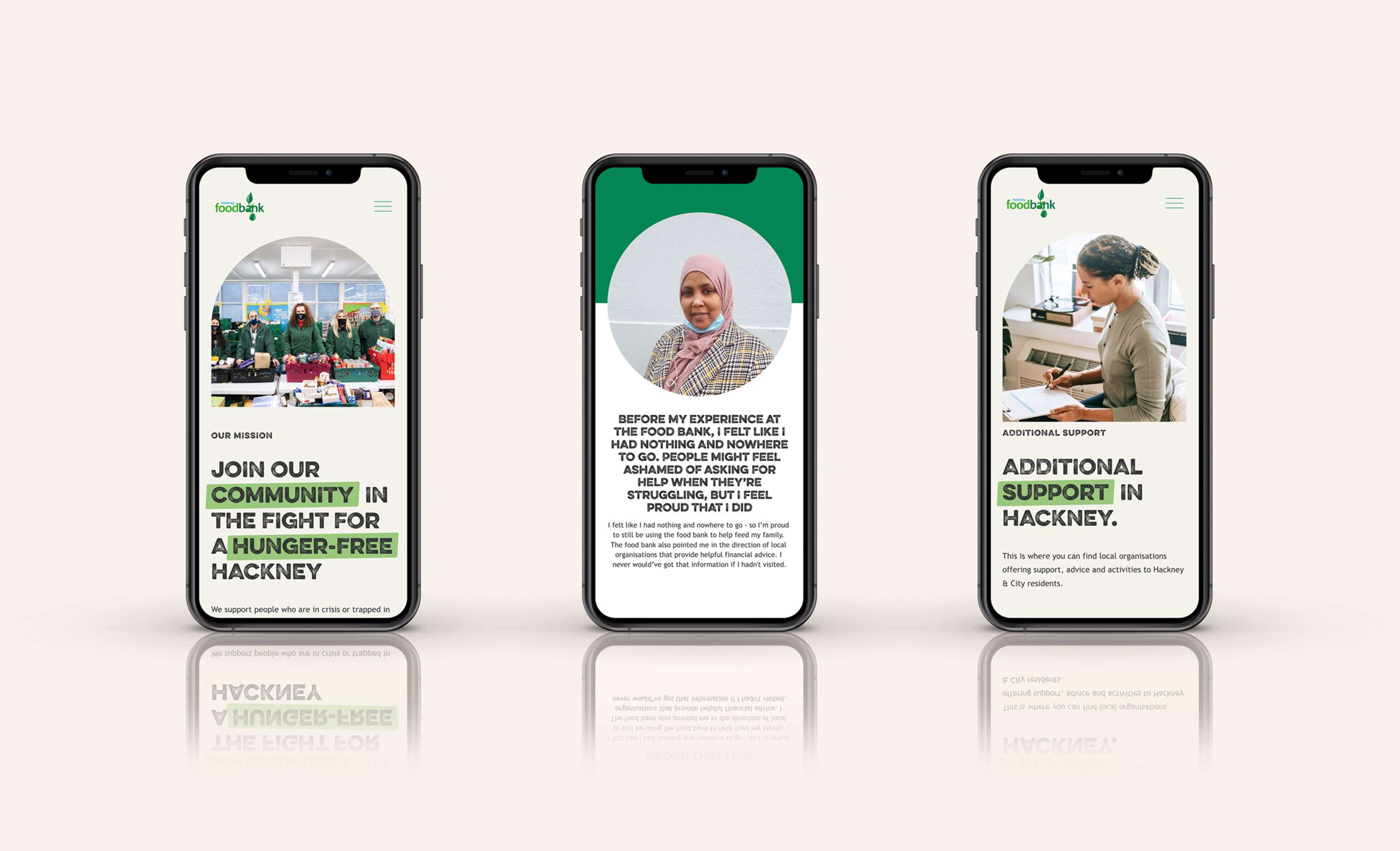 Hackney Food Bank - Squarespace Website Design by Ruby Ellis