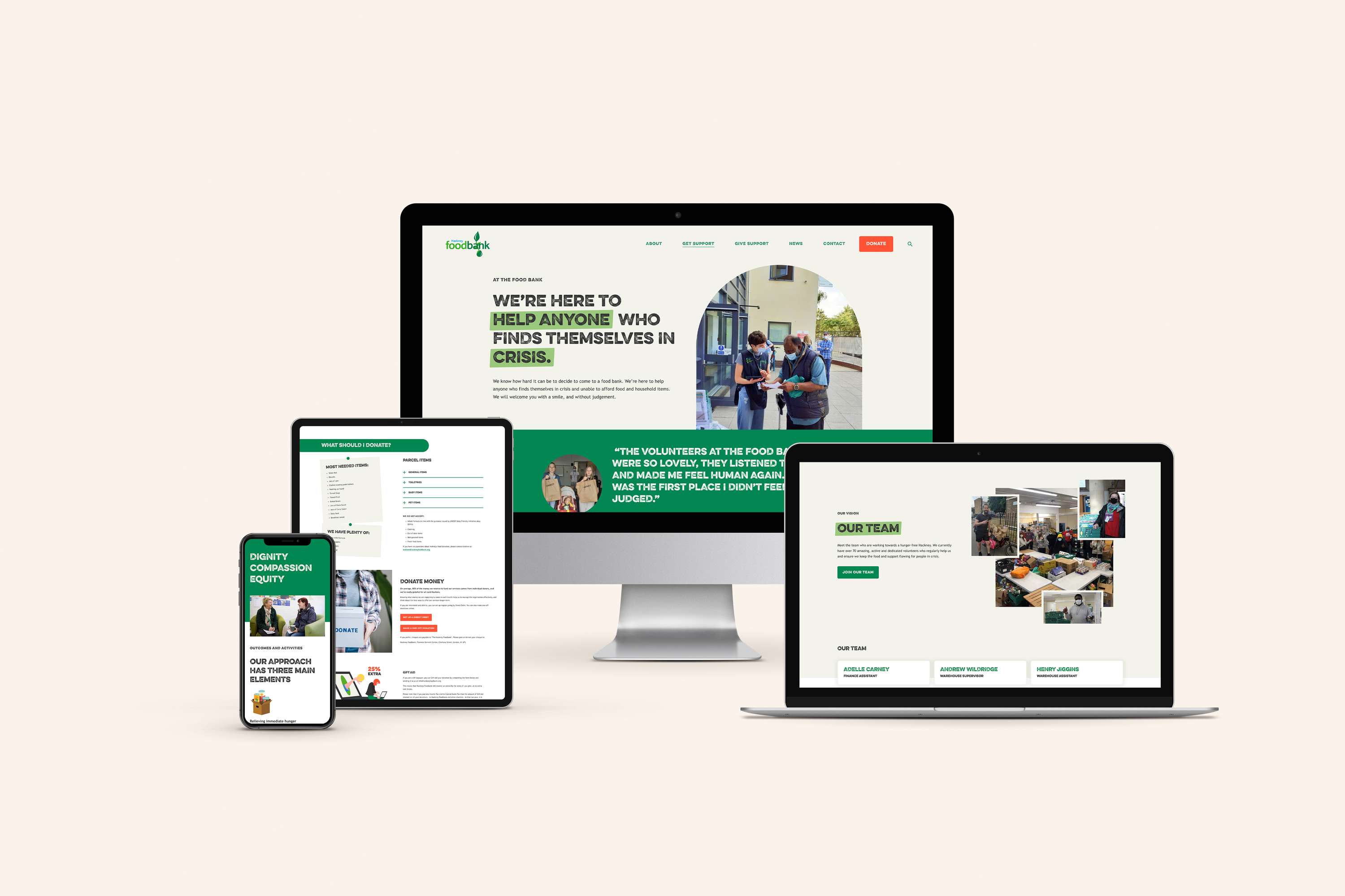 Hackney Food Bank - Squarespace Website Design by Ruby Ellis