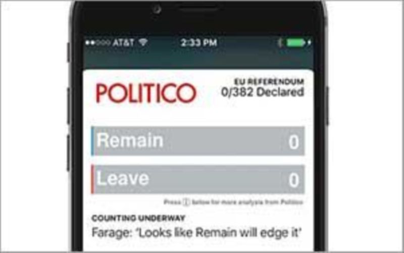 Politico - EU Referendum Tracker App by Digitas