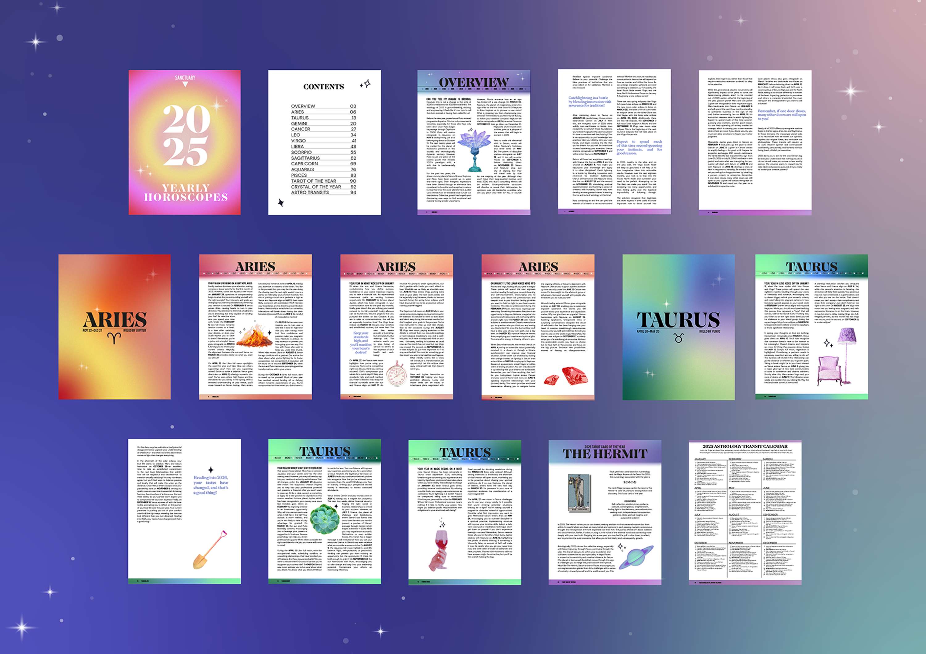 Horoscope Workbook Layout Design by Renée Clarke