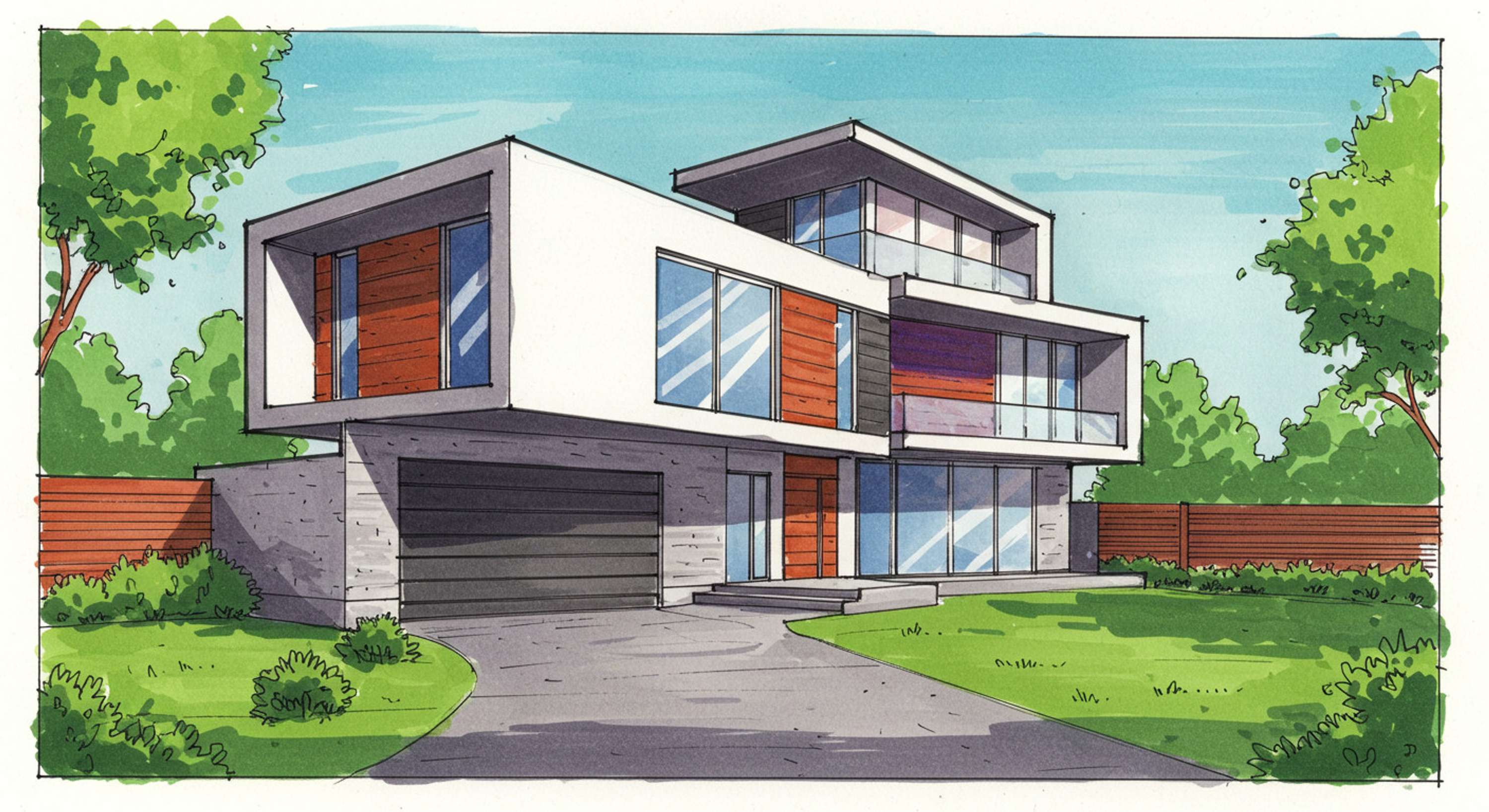 Architectural Sketches and Models - Bozelos by Panagiotis Bozelos