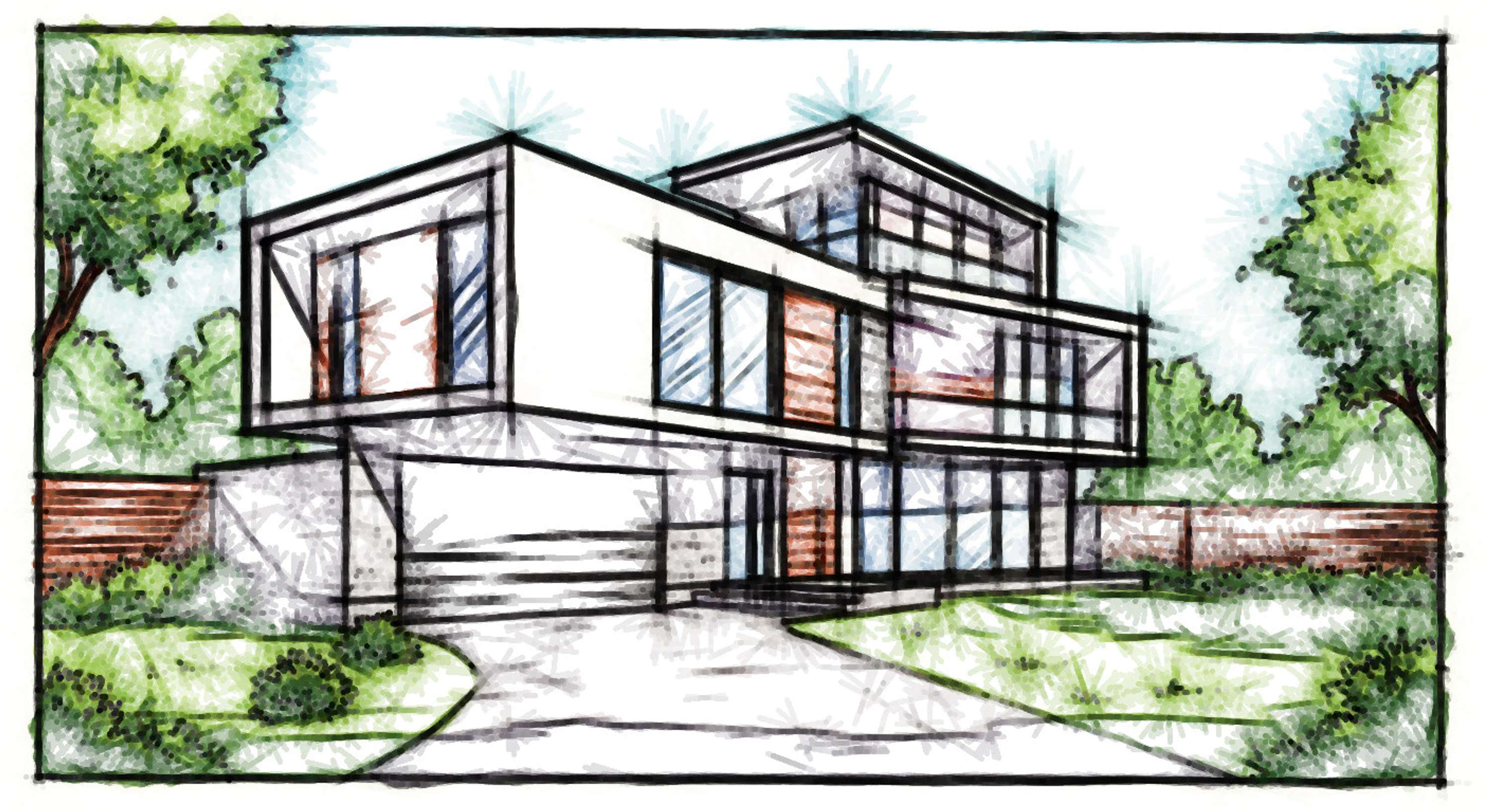 Architectural Sketches and Models - Bozelos by Panagiotis Bozelos