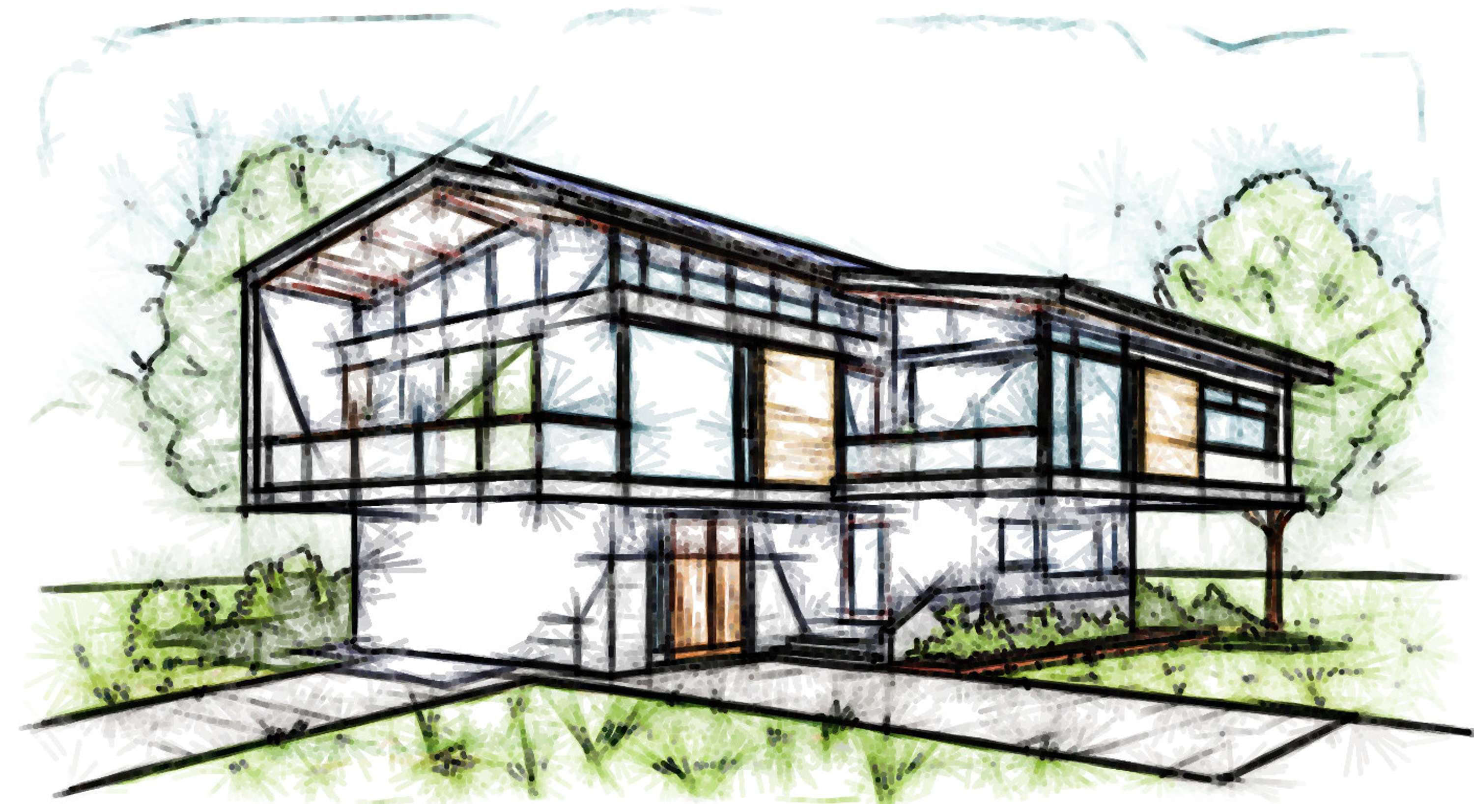 Architectural Sketches and Models - Bozelos by Panagiotis Bozelos
