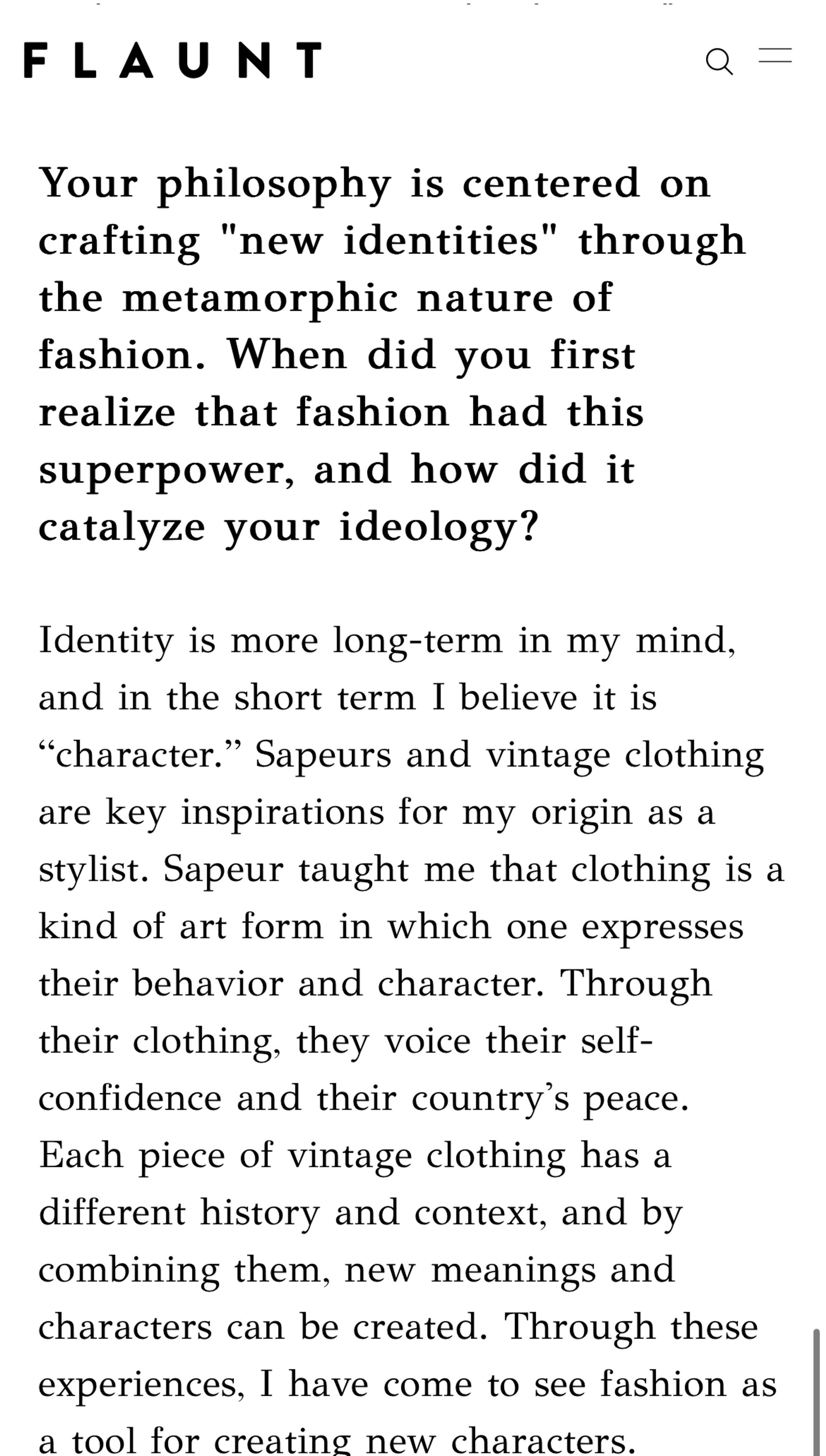 Concept Without Compromise-Featured Interview with Flaunt Magawx by HIROTAKA AOKI