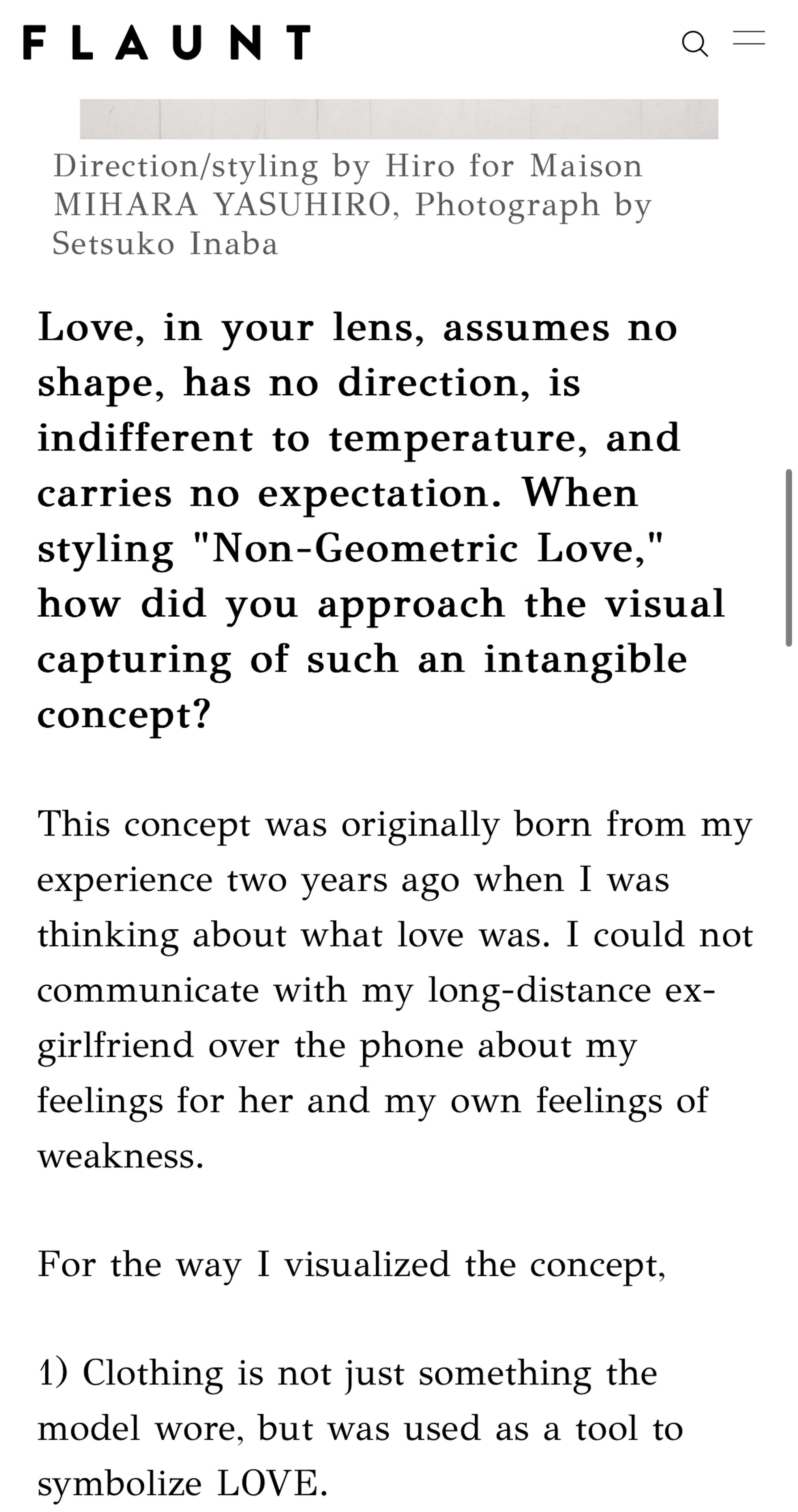 Concept Without Compromise-Featured Interview with Flaunt Magawx by HIROTAKA AOKI