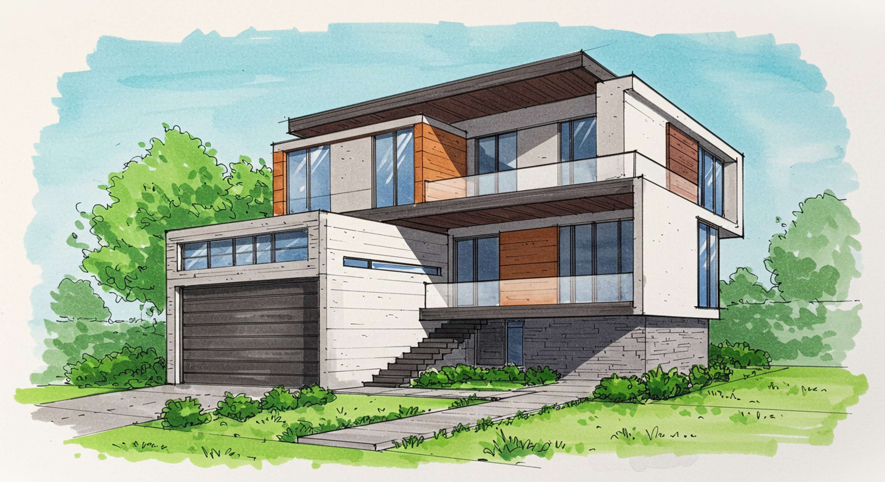 Architectural Sketches and Models - Bozelos by Panagiotis Bozelos