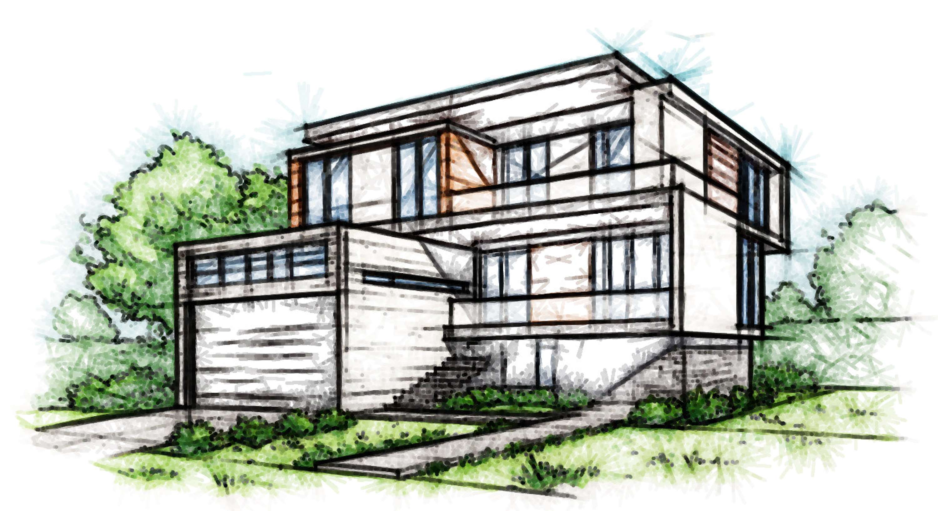 Architectural Sketches and Models - Bozelos by Panagiotis Bozelos