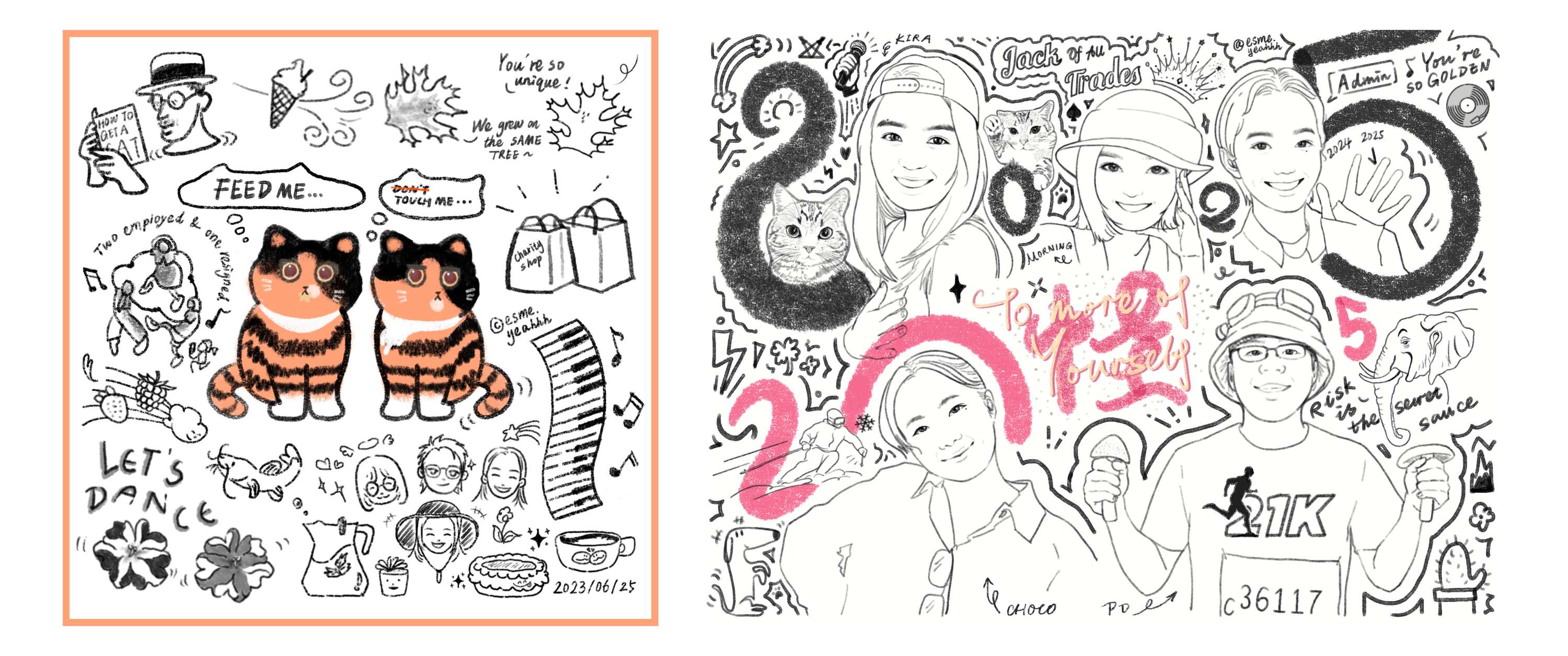 Personal Year Recap in One Drawing by YUYE ZHENG