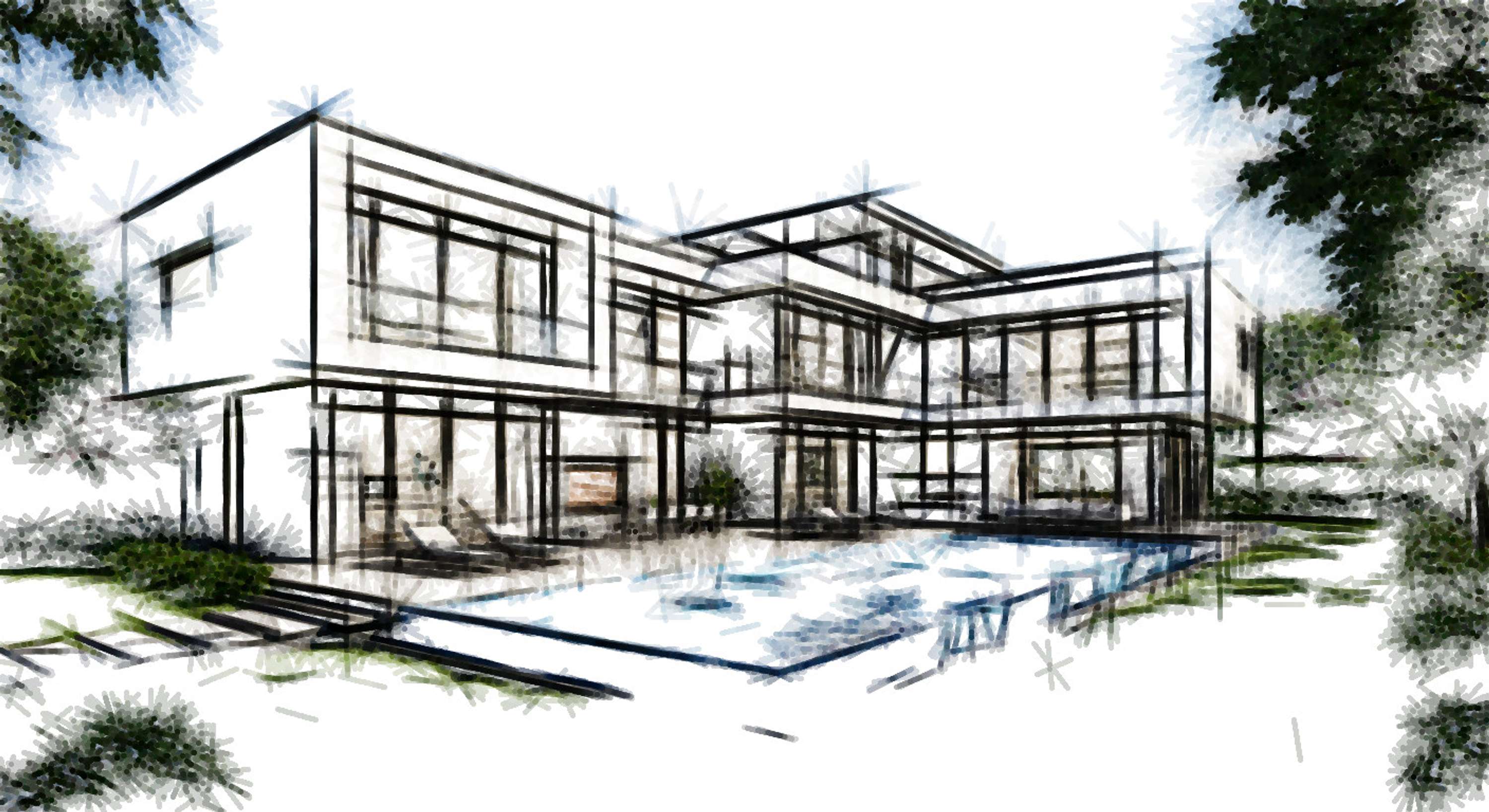 Architectural Sketches and Models - Bozelos by Panagiotis Bozelos