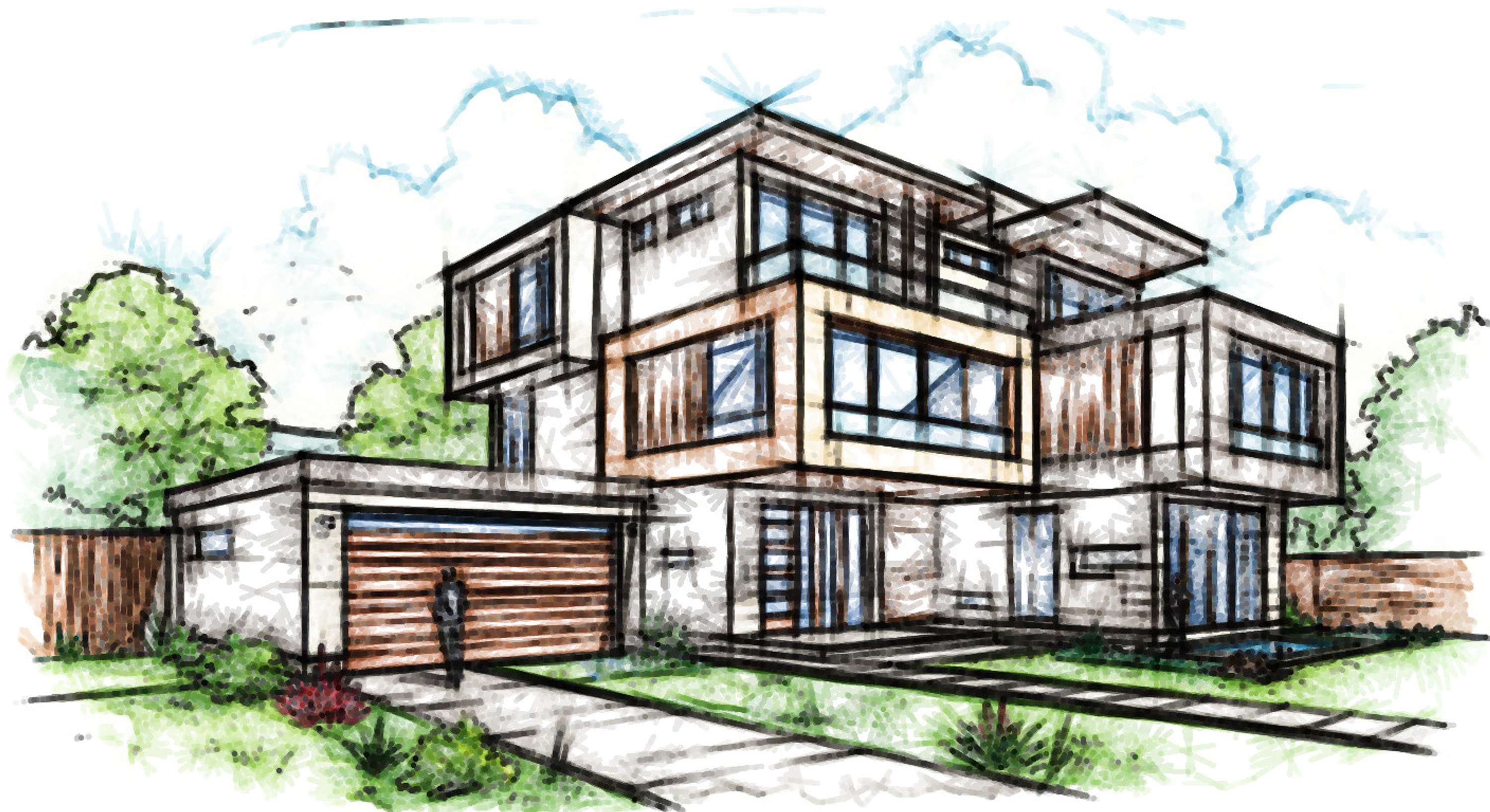 Architectural Sketches and Models - Bozelos by Panagiotis Bozelos