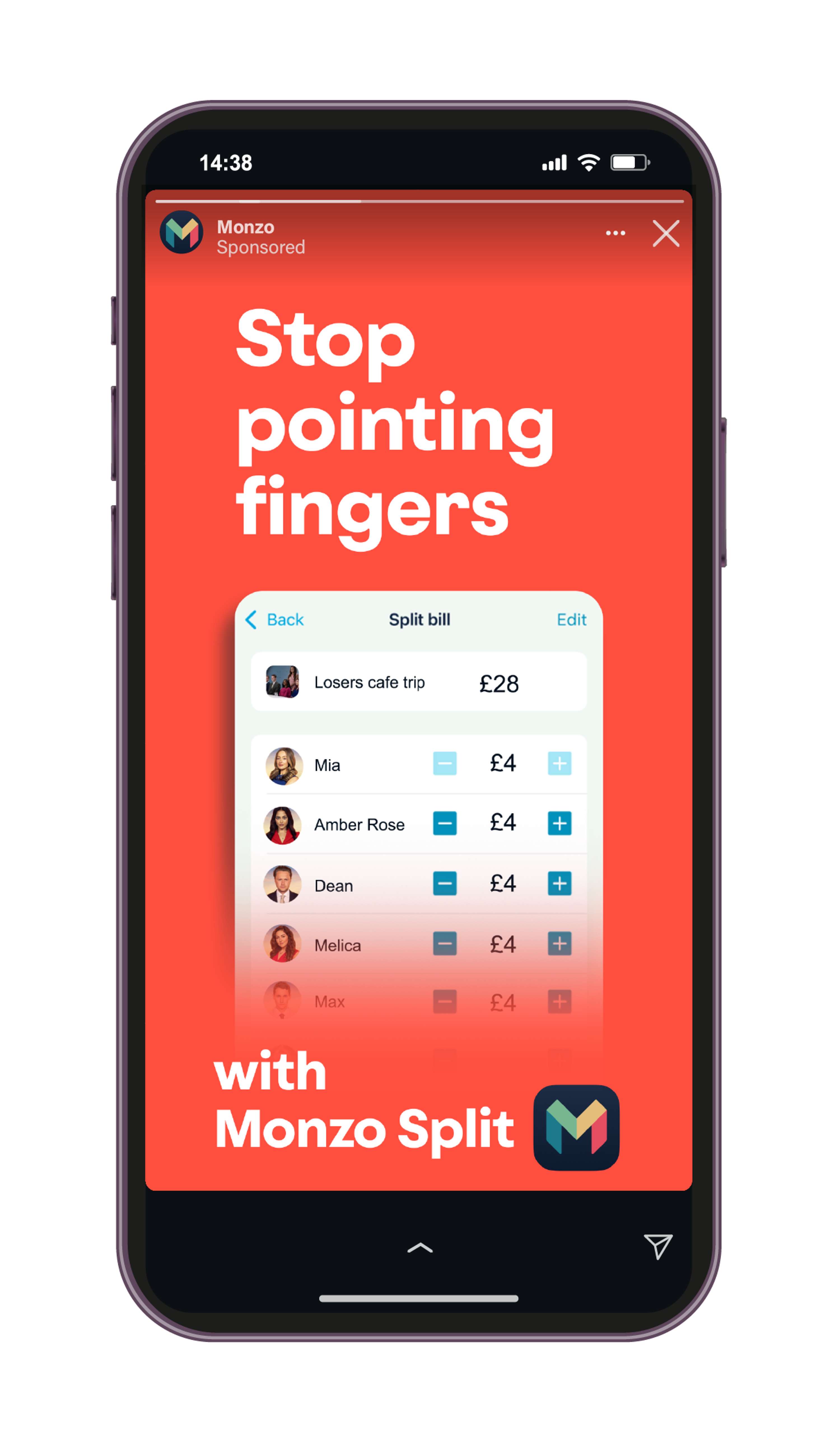 Monzo: Reactive Social Content by Gina Mcdowall