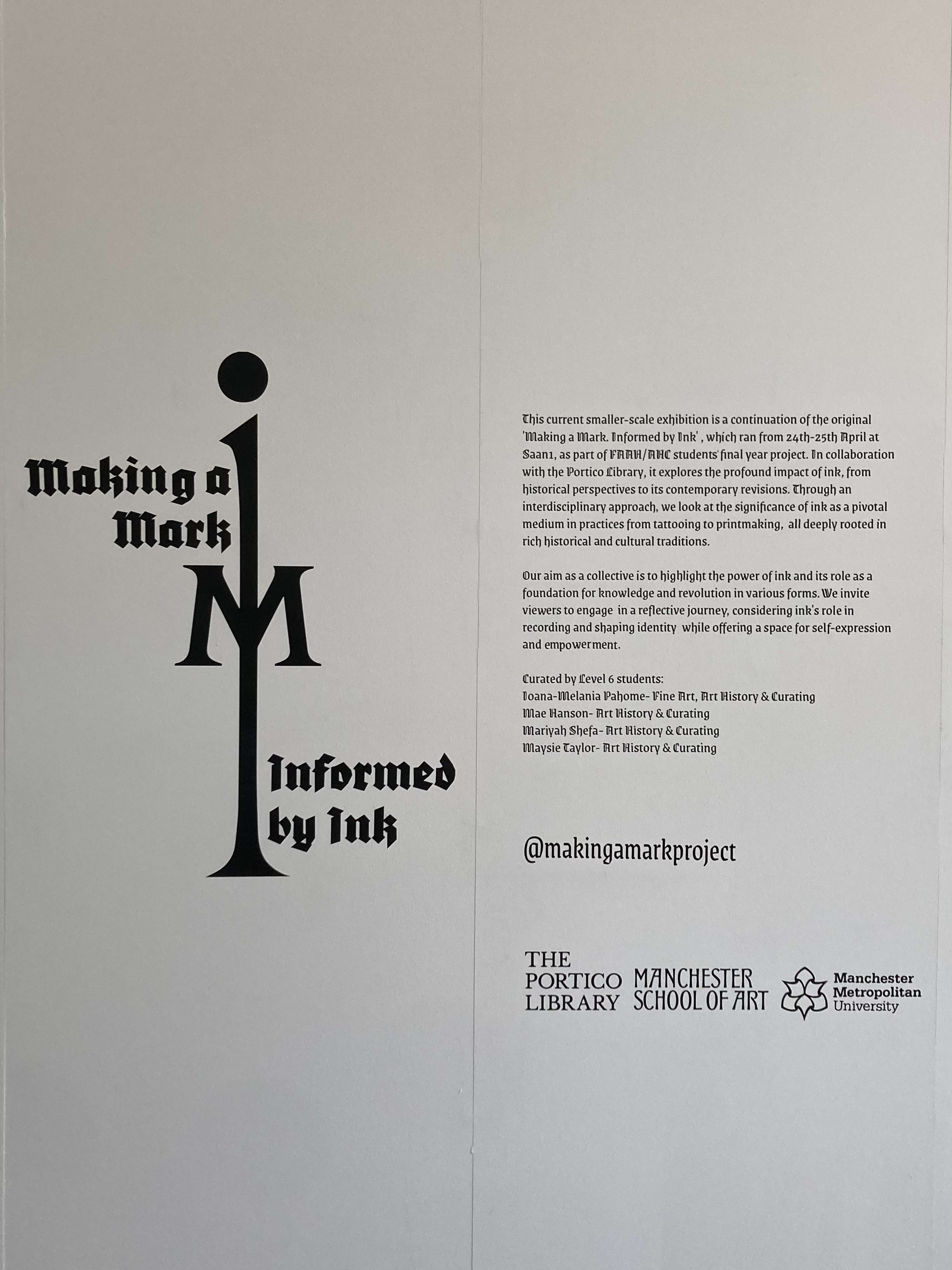 Making A Mark: Informed by Ink by Mariyah Shefa