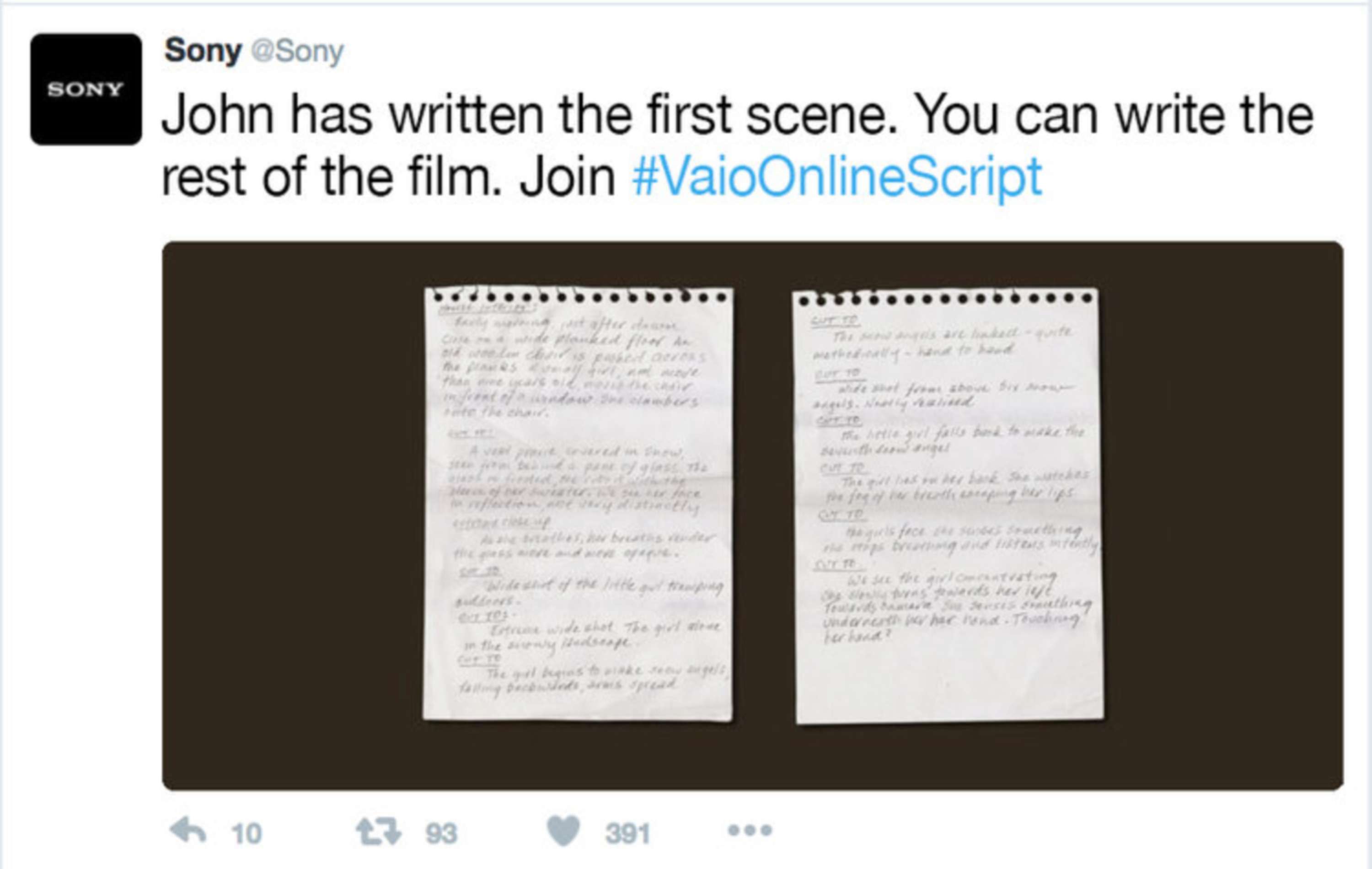 Sony Vaio: The Online Script Project by Fabiana Xavier