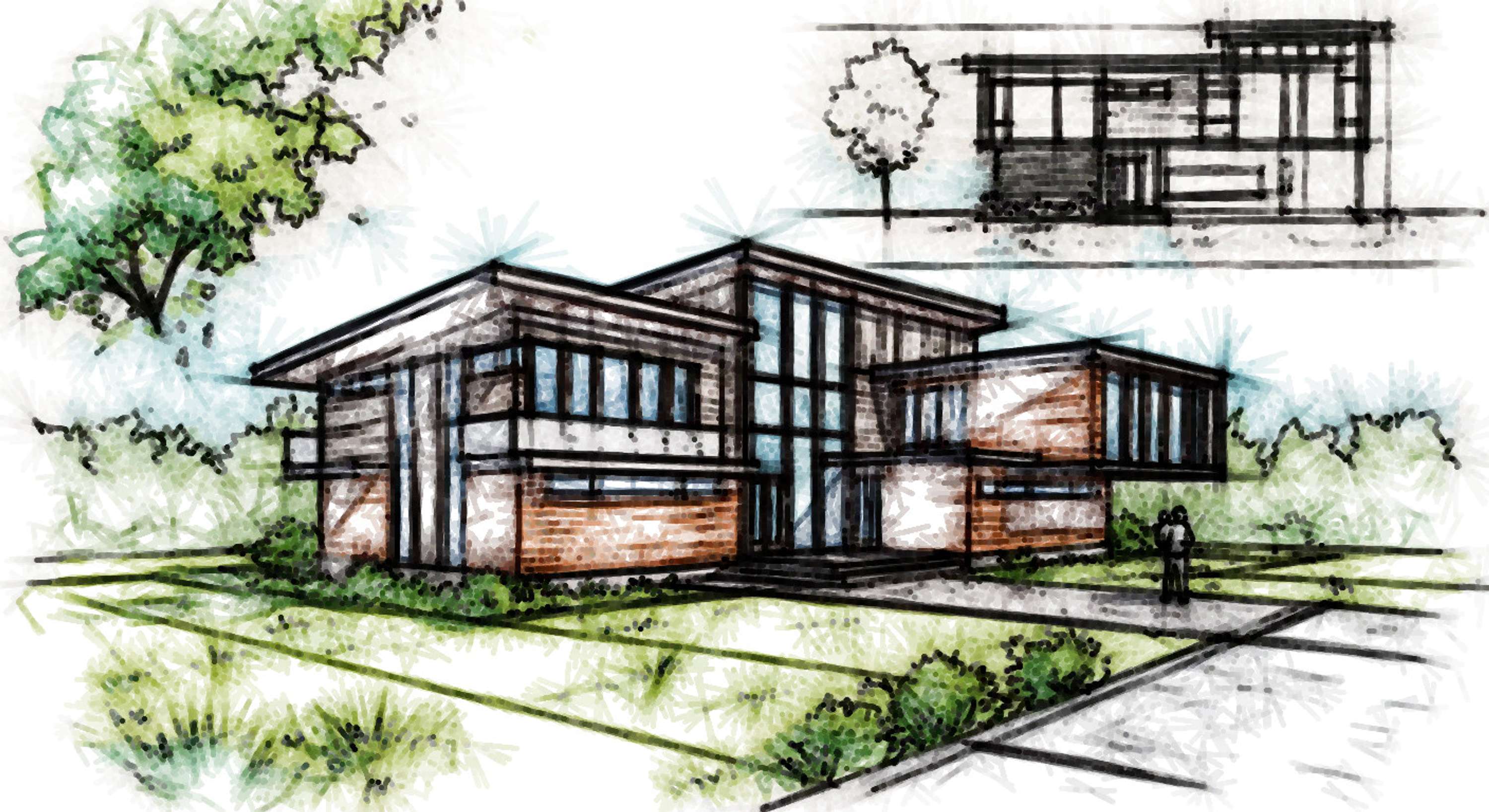 Architectural Sketches and Models - Bozelos by Panagiotis Bozelos