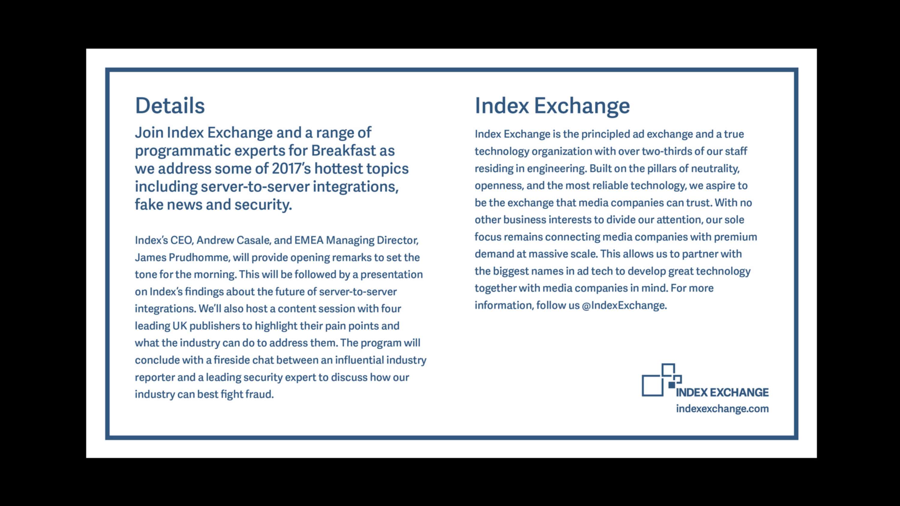 Index Exchange — Transparency Matters 2.0 by Ryan Wooding