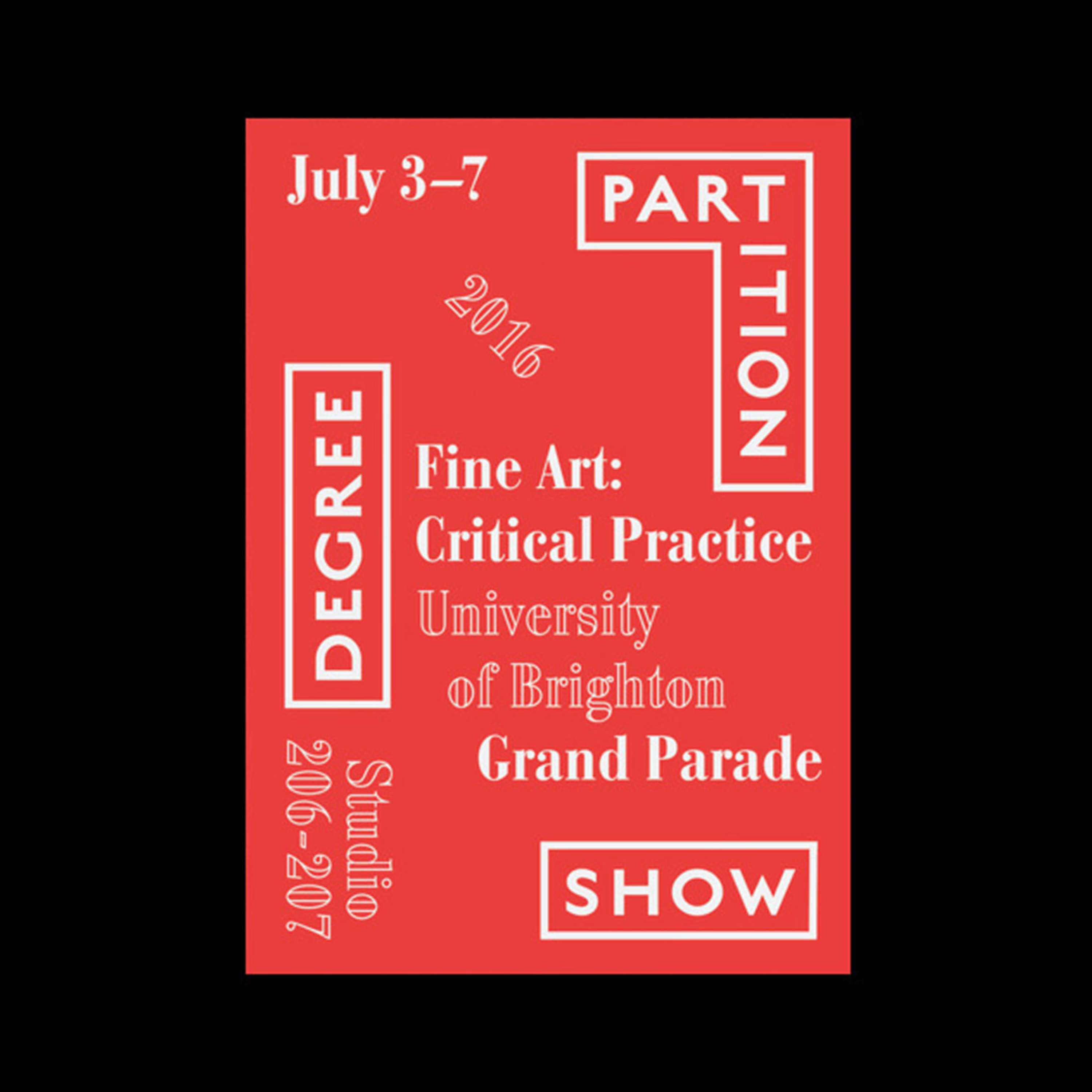 Partition Degree Show by Ryan Wooding
