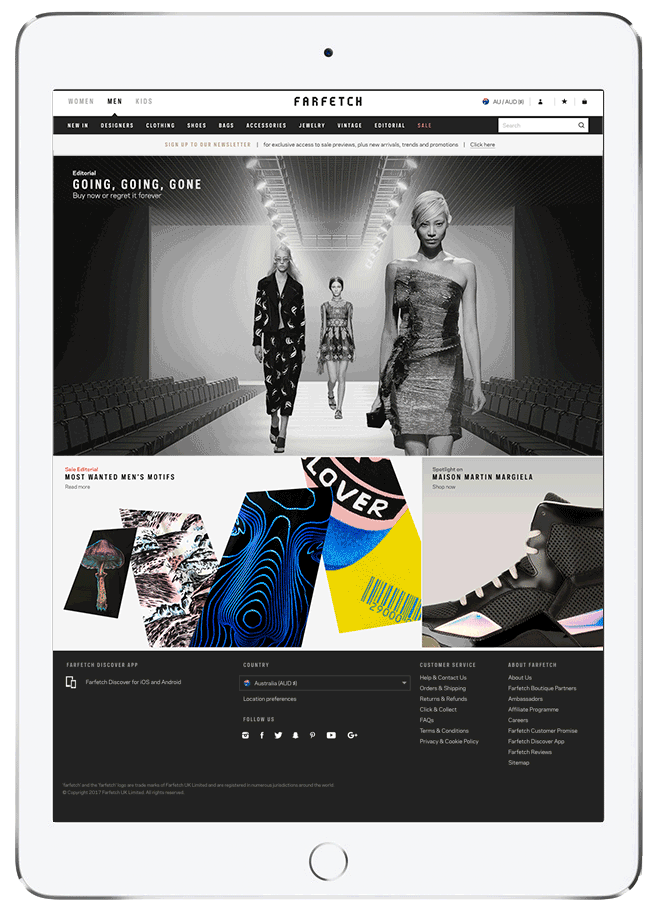 Digital: Farfetch - Editorial Design by Peter Stitson