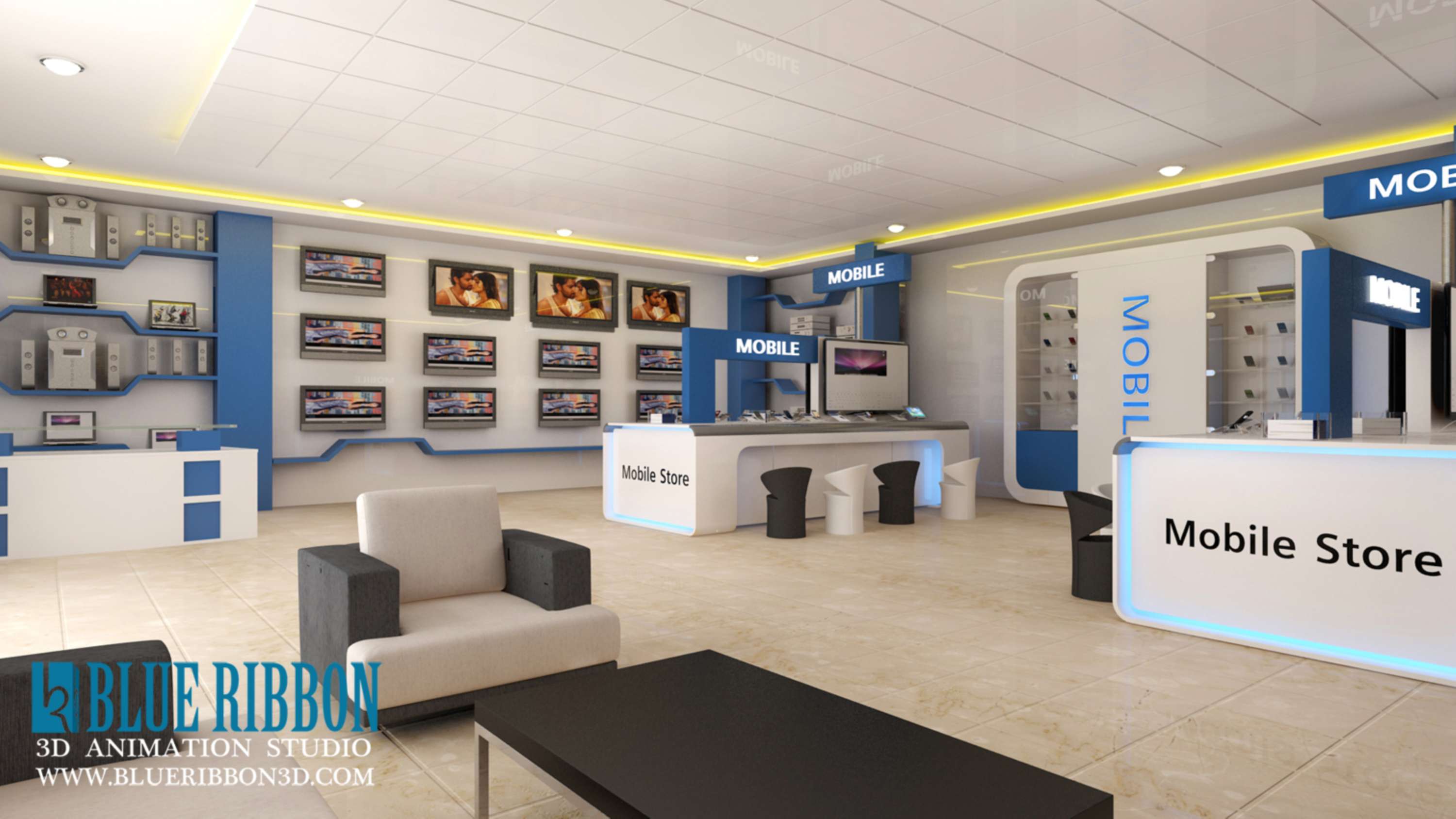 3d Interior rendering by Blueribbon animation studio