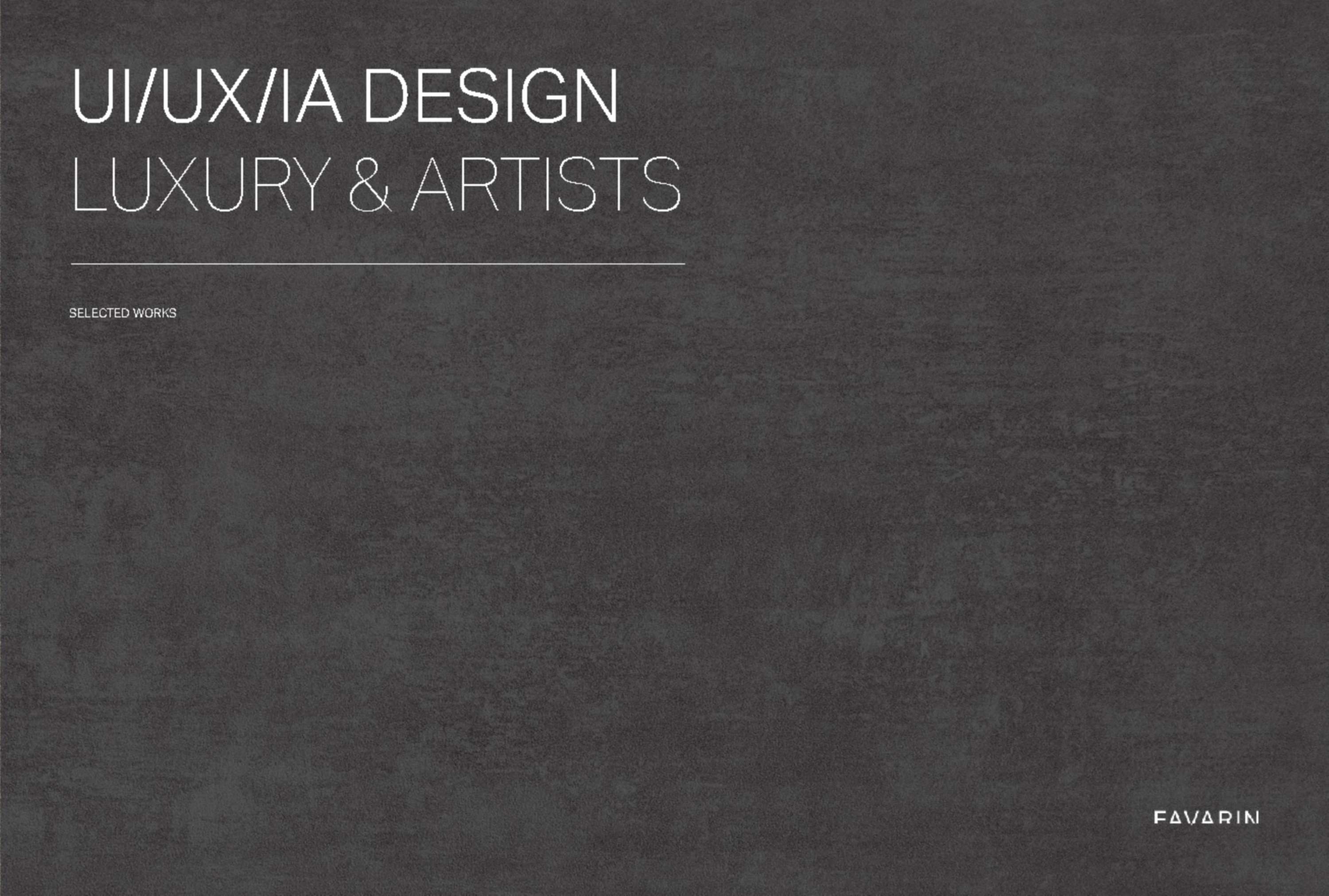 UI/UX/IA Design  Luxury & Artists by Simone Favarin