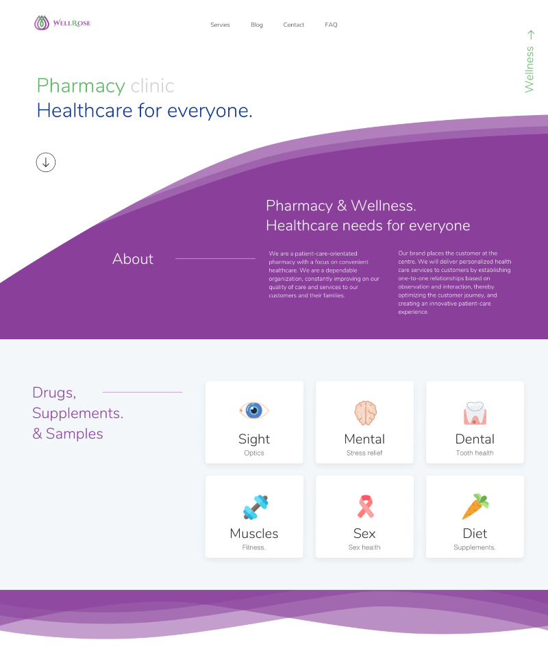 Wellrose Pharmacy — Website design by Ugo Ifezue