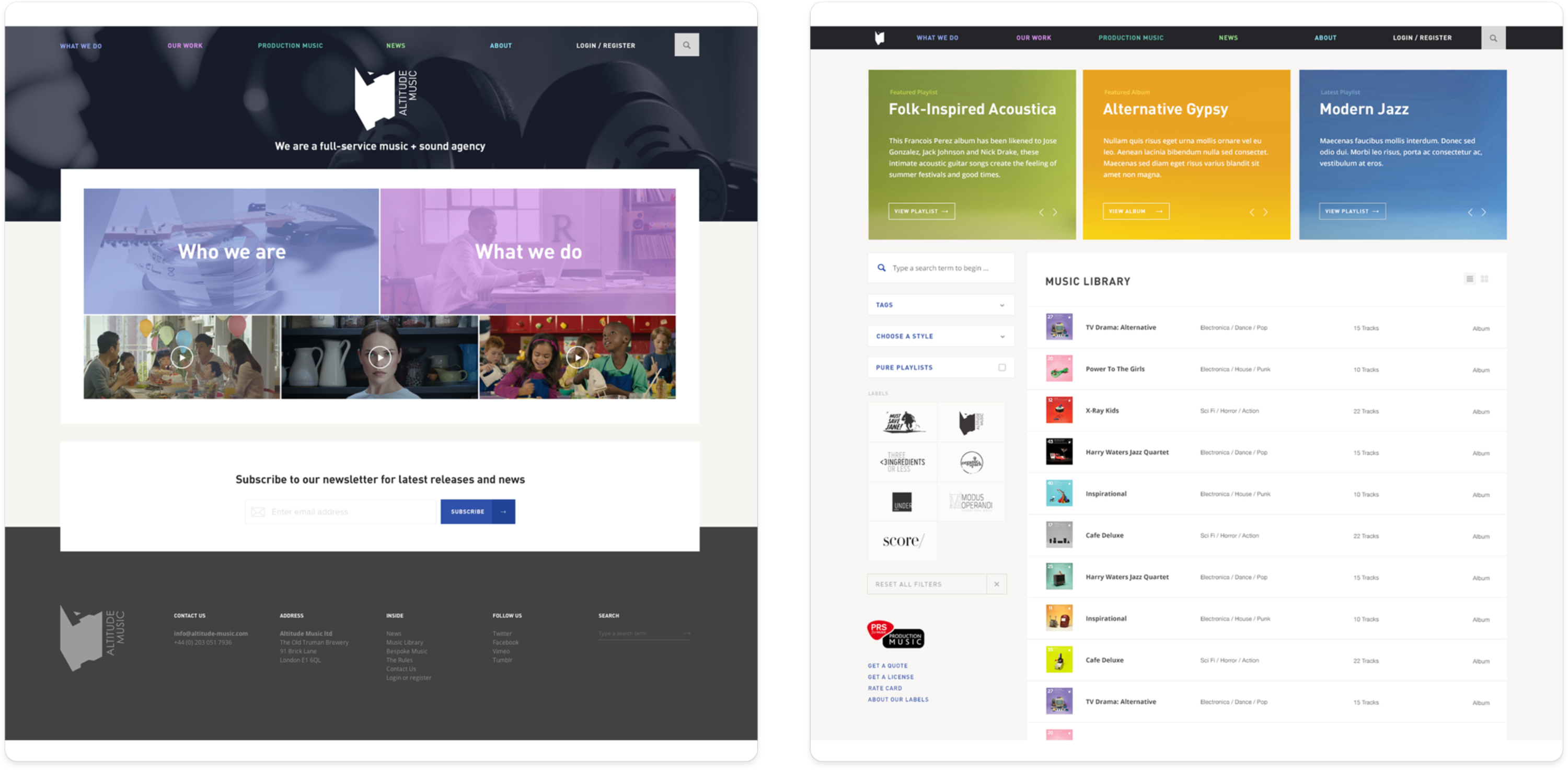 Altitude Music Website by Michal Palys-Dudek