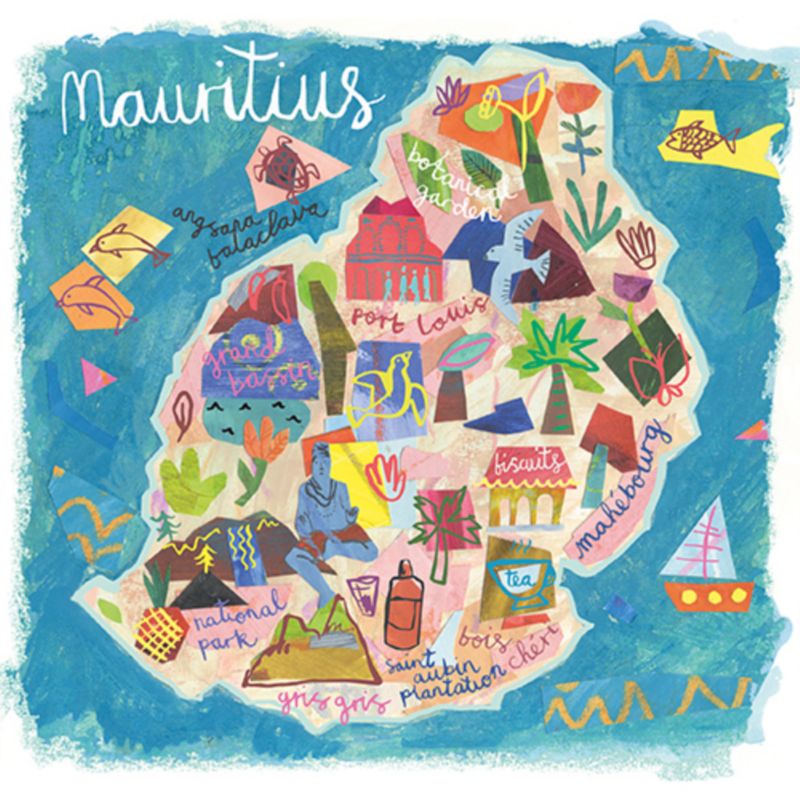 Mauritius Map by Miranda Sofroniou