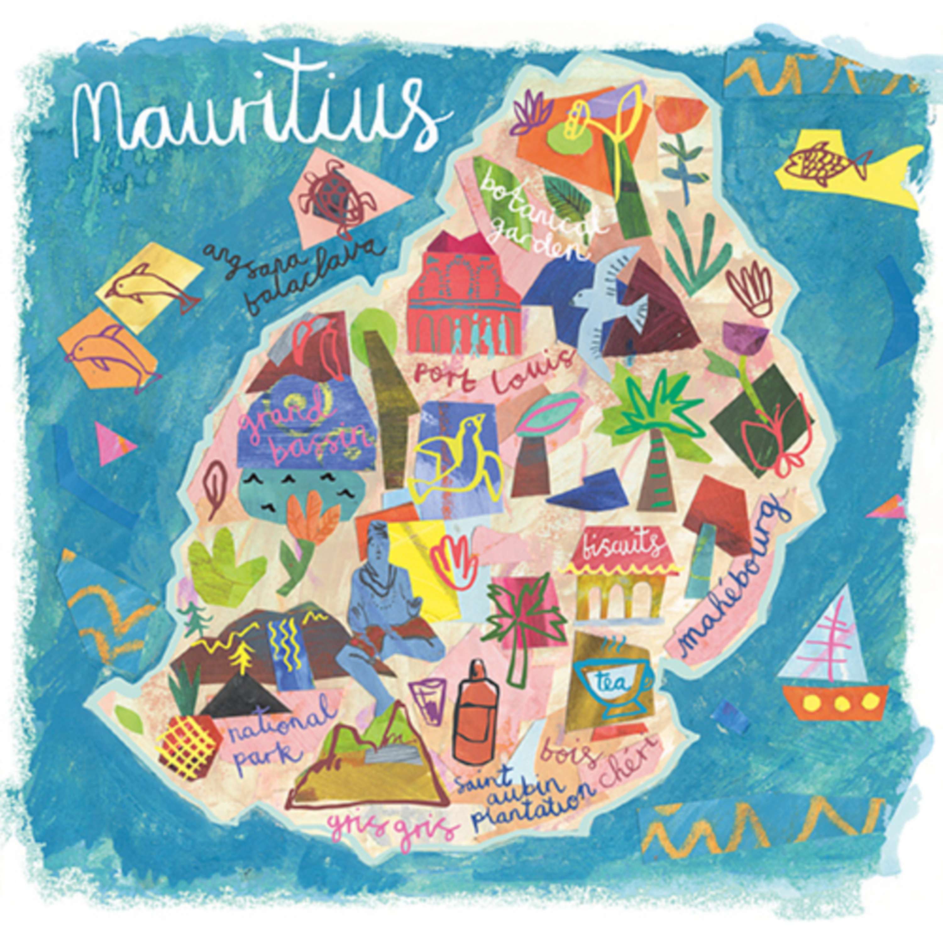 Mauritius Map by Miranda Sofroniou