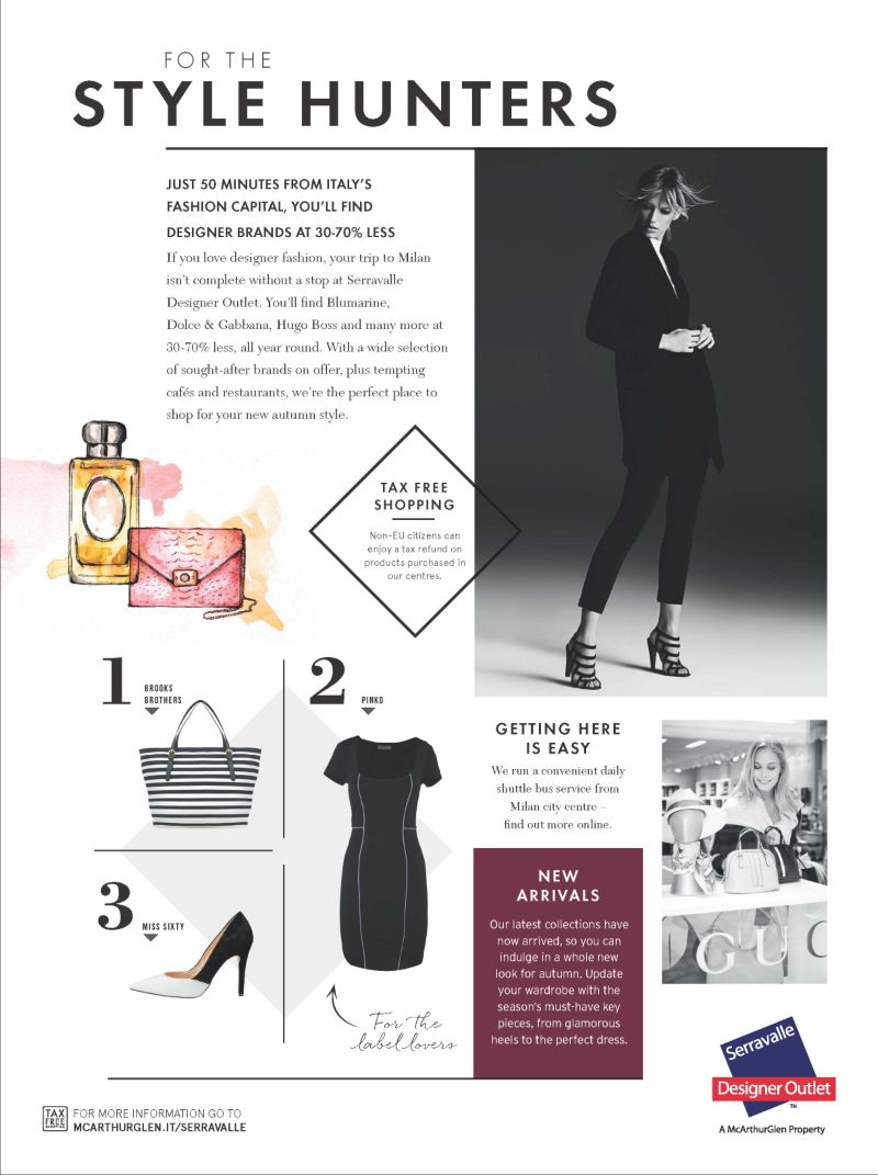 Advertorials for McArthurGlen Designer Outlets by Lily Bennett