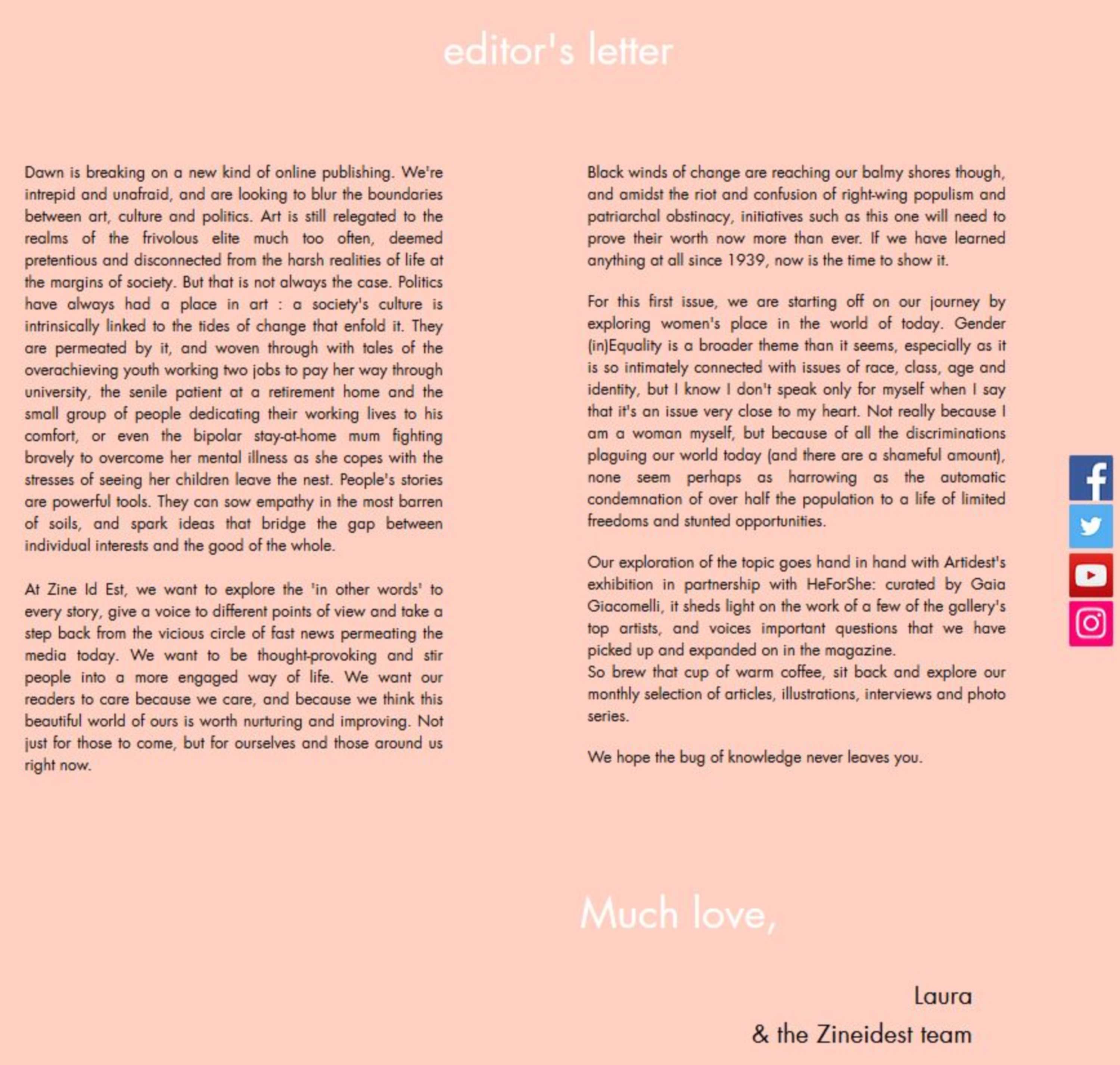 Zineidest Magazine First Issue - Gender (in)Equality by Laura Hueto Puig