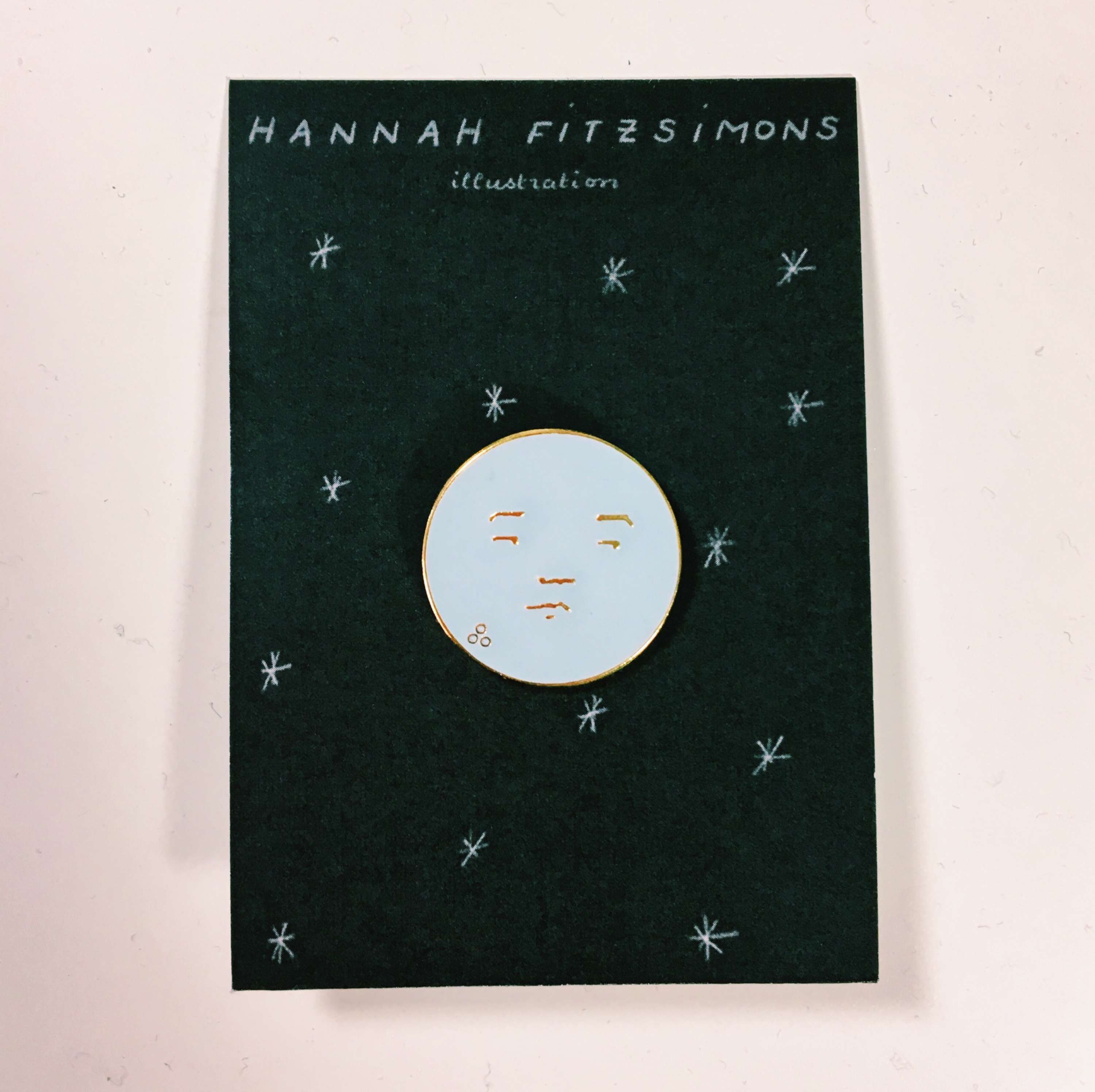 Mr Moon Pin by Hannah Fitzsimons