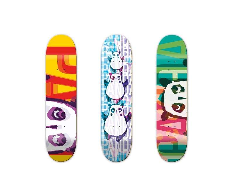 PANDA Skate Decks by Becca Lettice