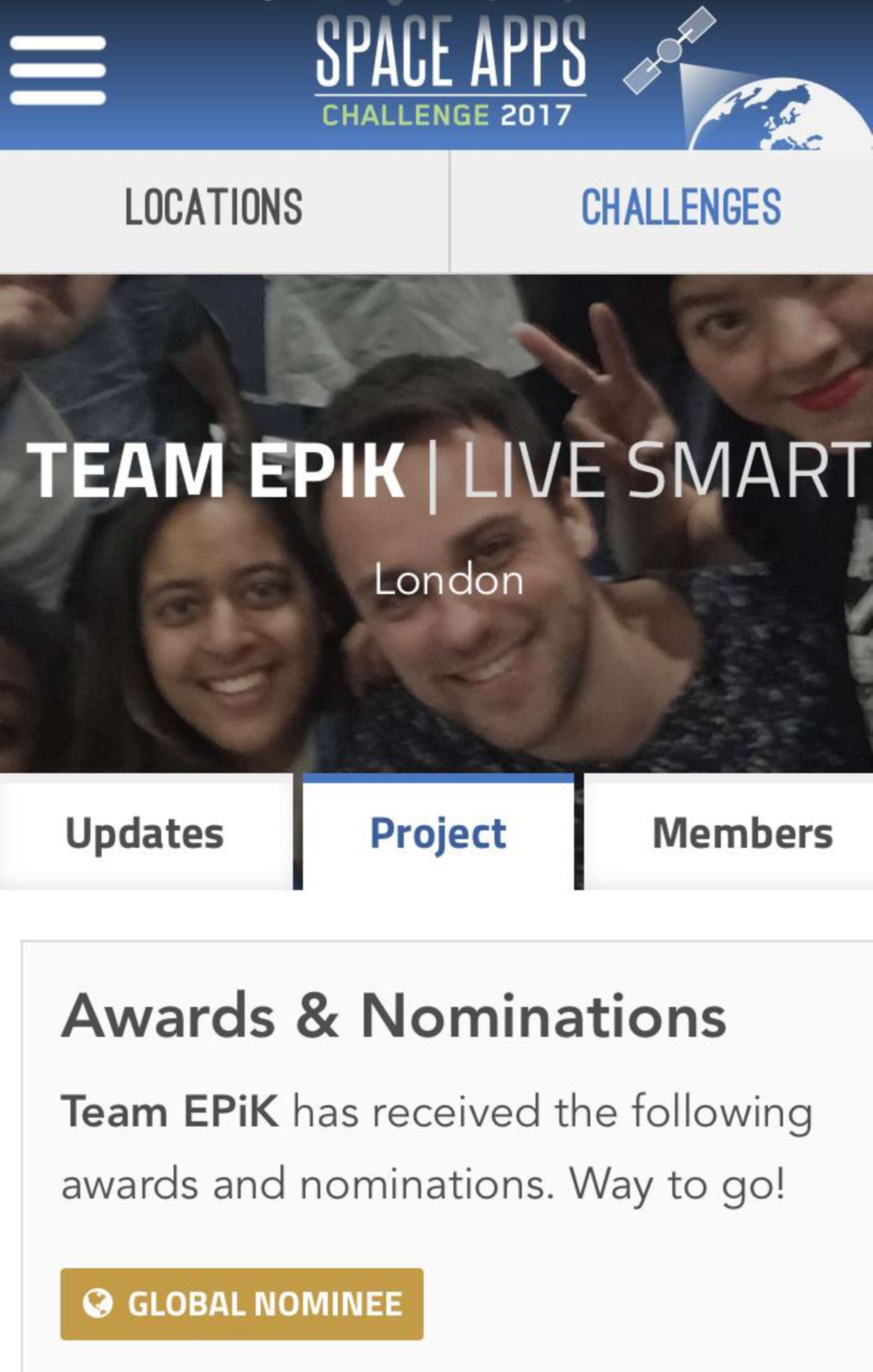 NASA 2017 app challenge hackathon in London by Patrik Krizek