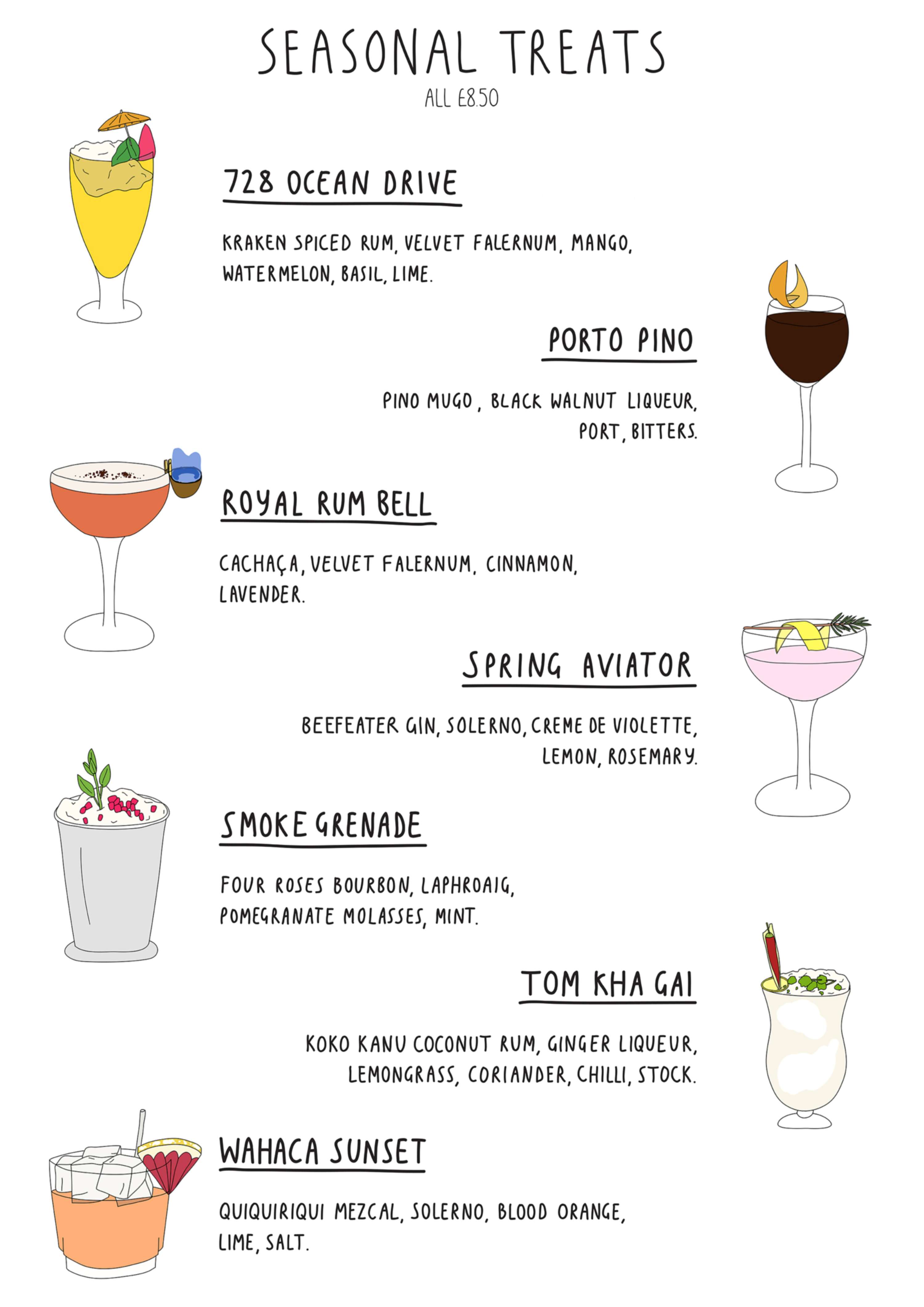 Ruby's Dalston Spring / Summer Menu 2017 by Olivia Domingos