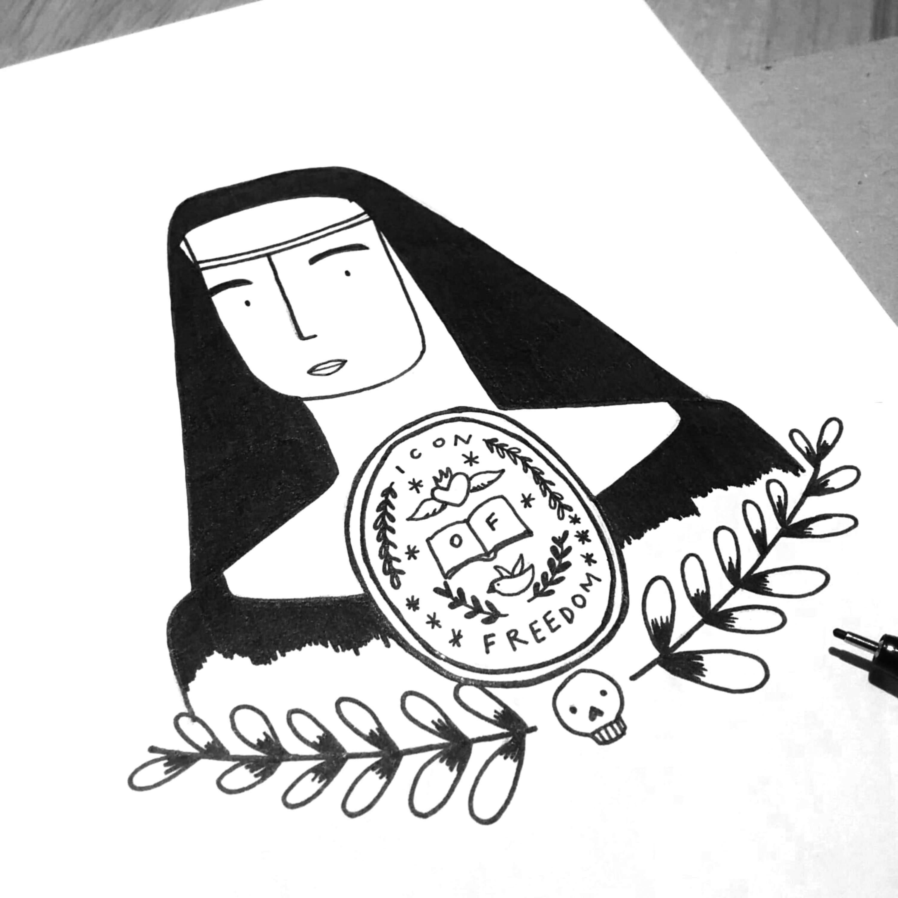 Sor Juana for Icon of Freedom by Ana Rojas