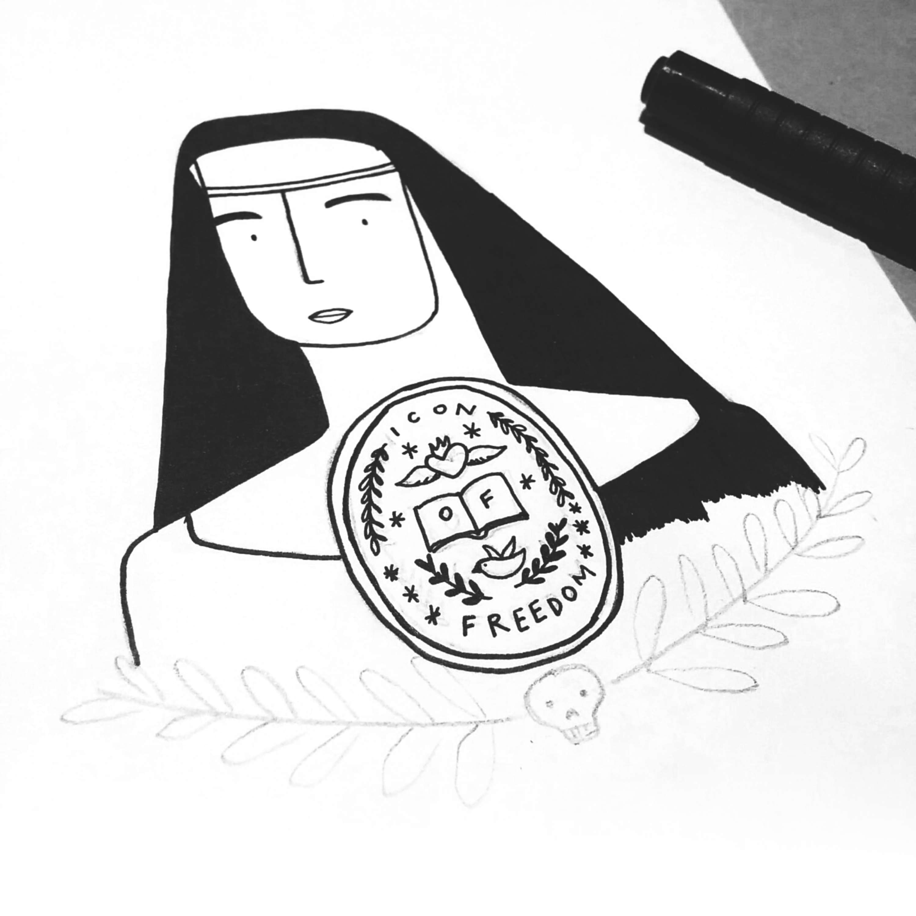 Sor Juana for Icon of Freedom by Ana Rojas