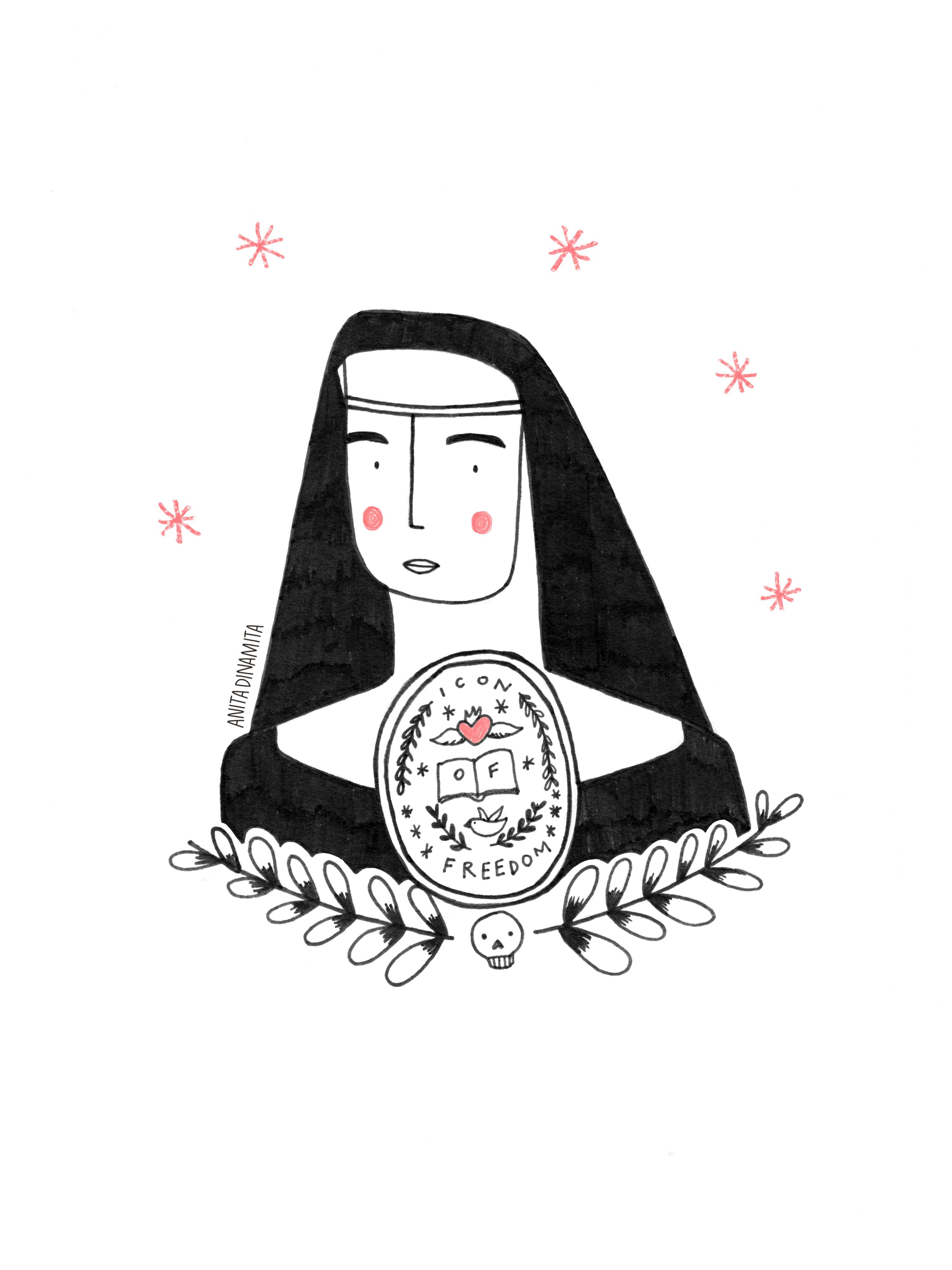 Sor Juana for Icon of Freedom by Ana Rojas