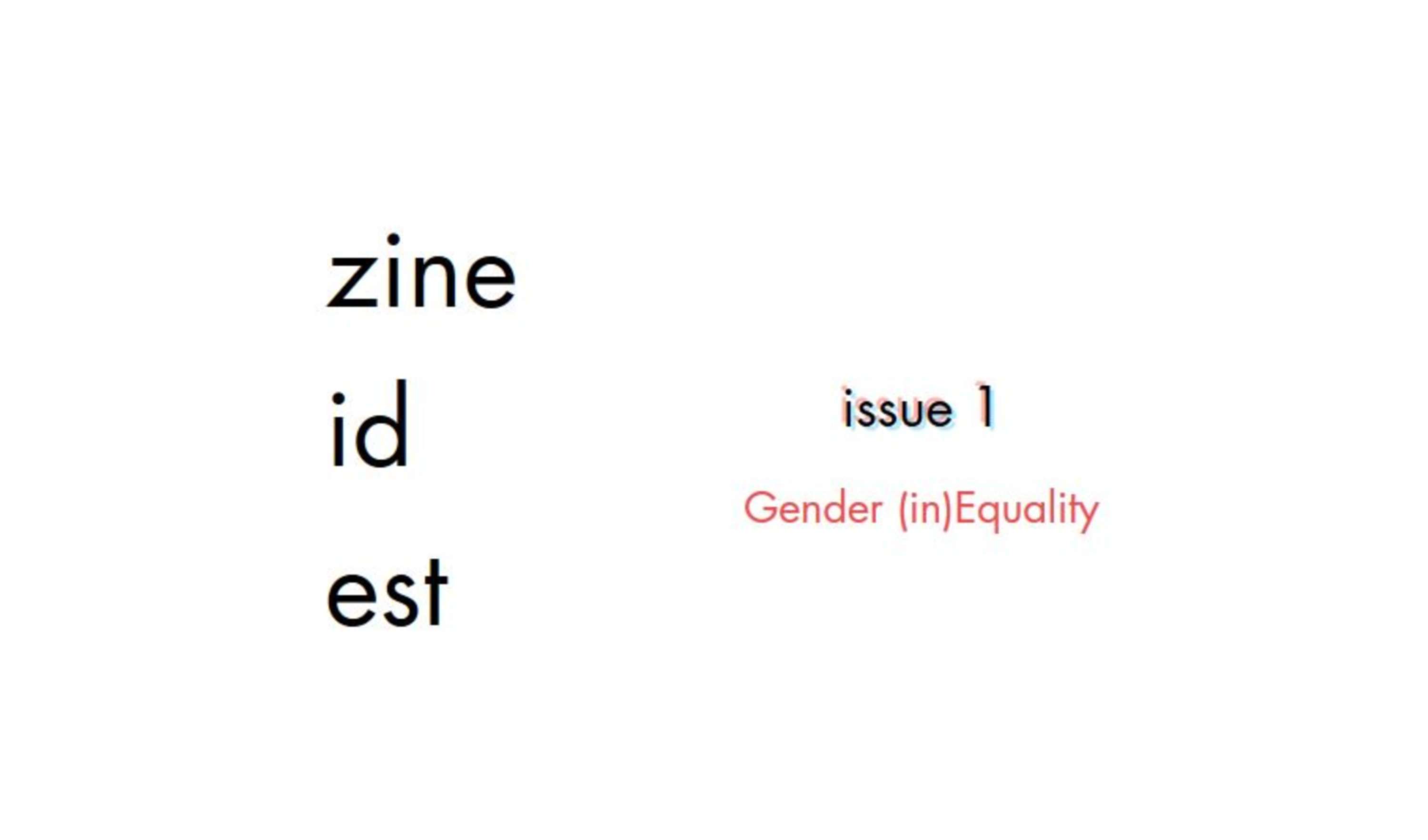 Zineidest Magazine First Issue - Gender (in)Equality by Laura Hueto Puig