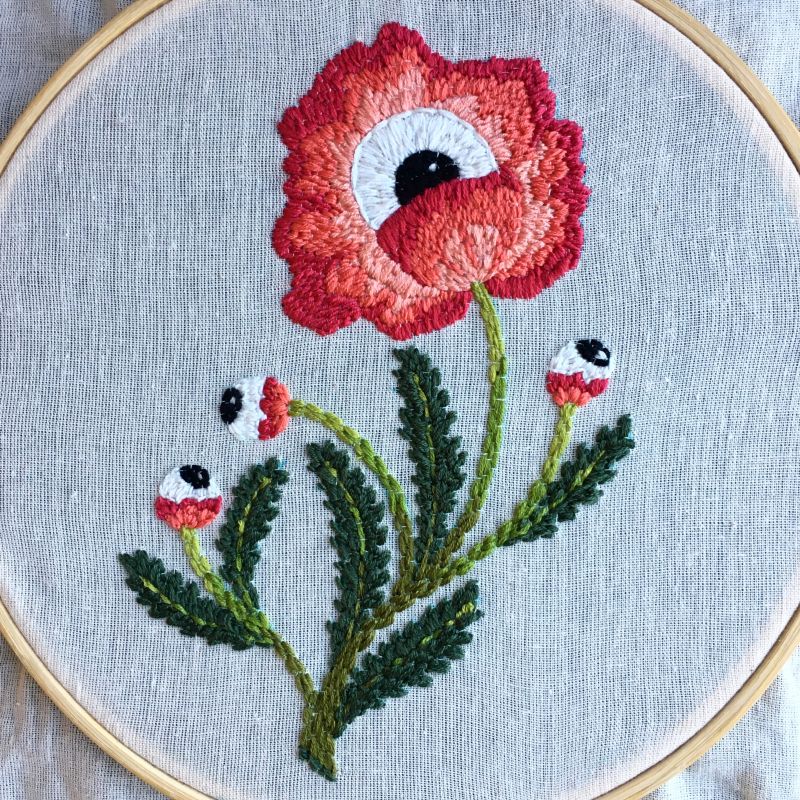 'fleurs avec vue' — embroidery by Toufan Hosseiny