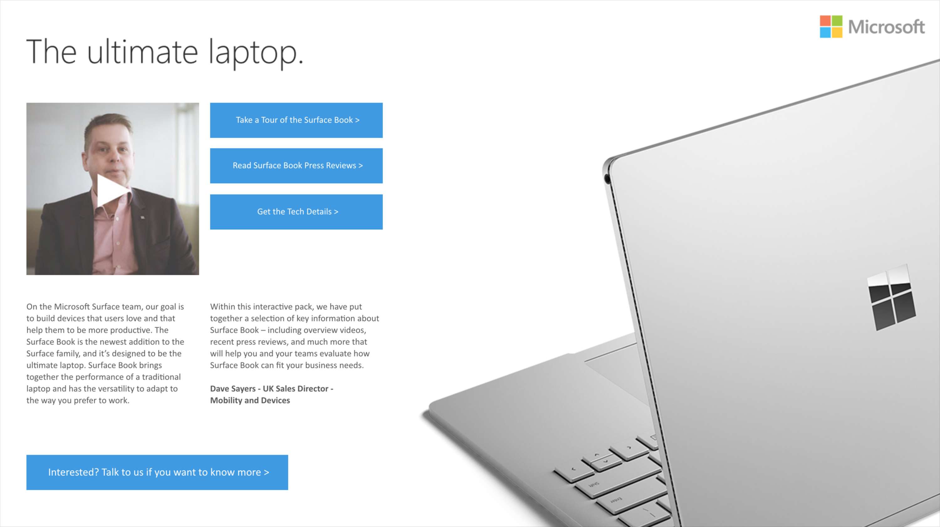 Microsoft - Surface Book Sales Presentation (Initial Work & Extended Concept) by James Samuel-Camps