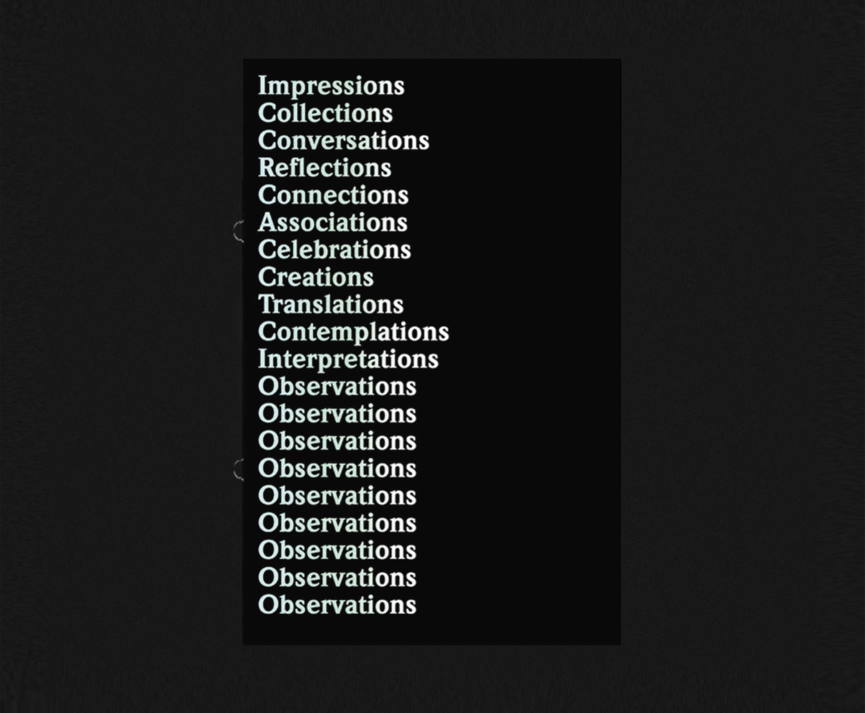 Observations by Yasmina Aoun