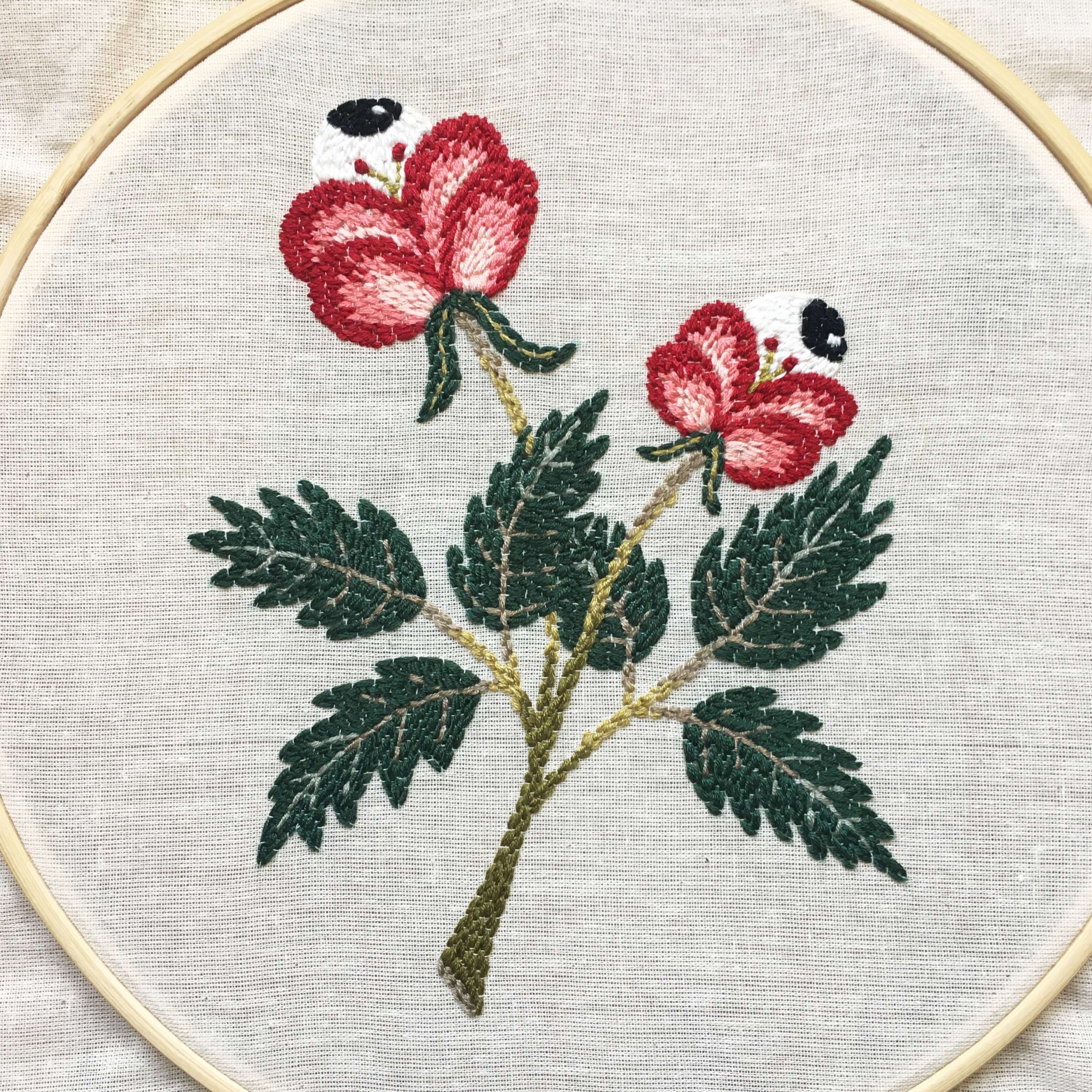 'fleurs avec vue' — embroidery by Toufan Hosseiny
