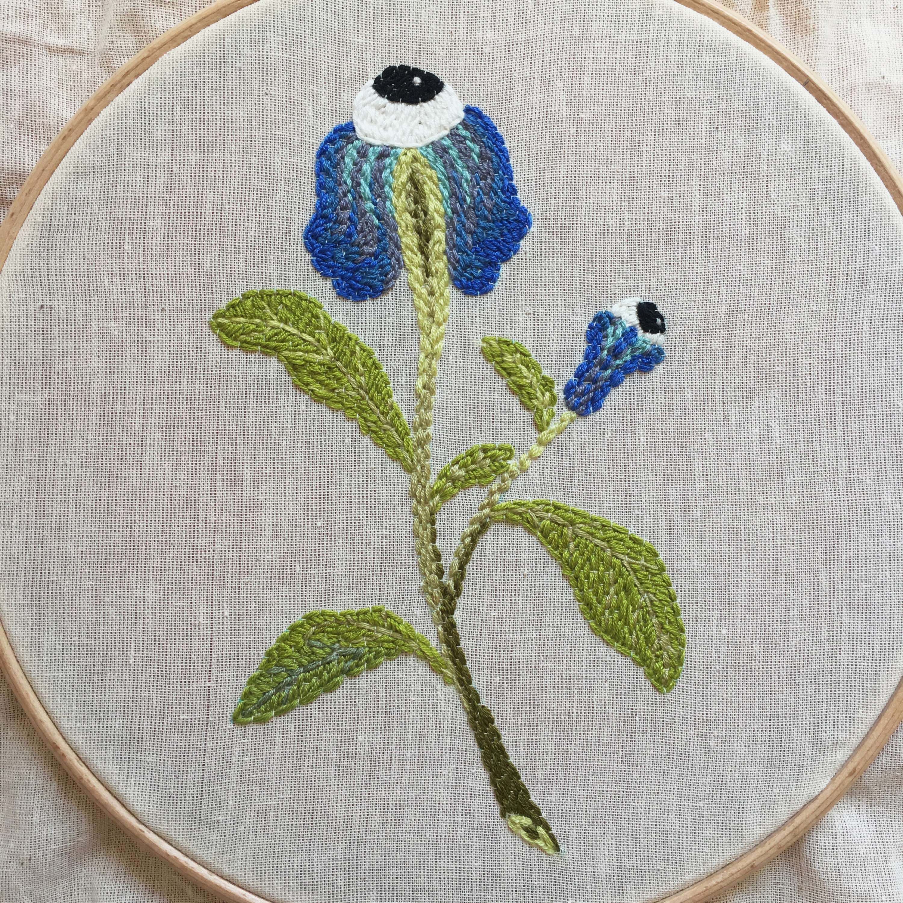 'fleurs avec vue' — embroidery by Toufan Hosseiny