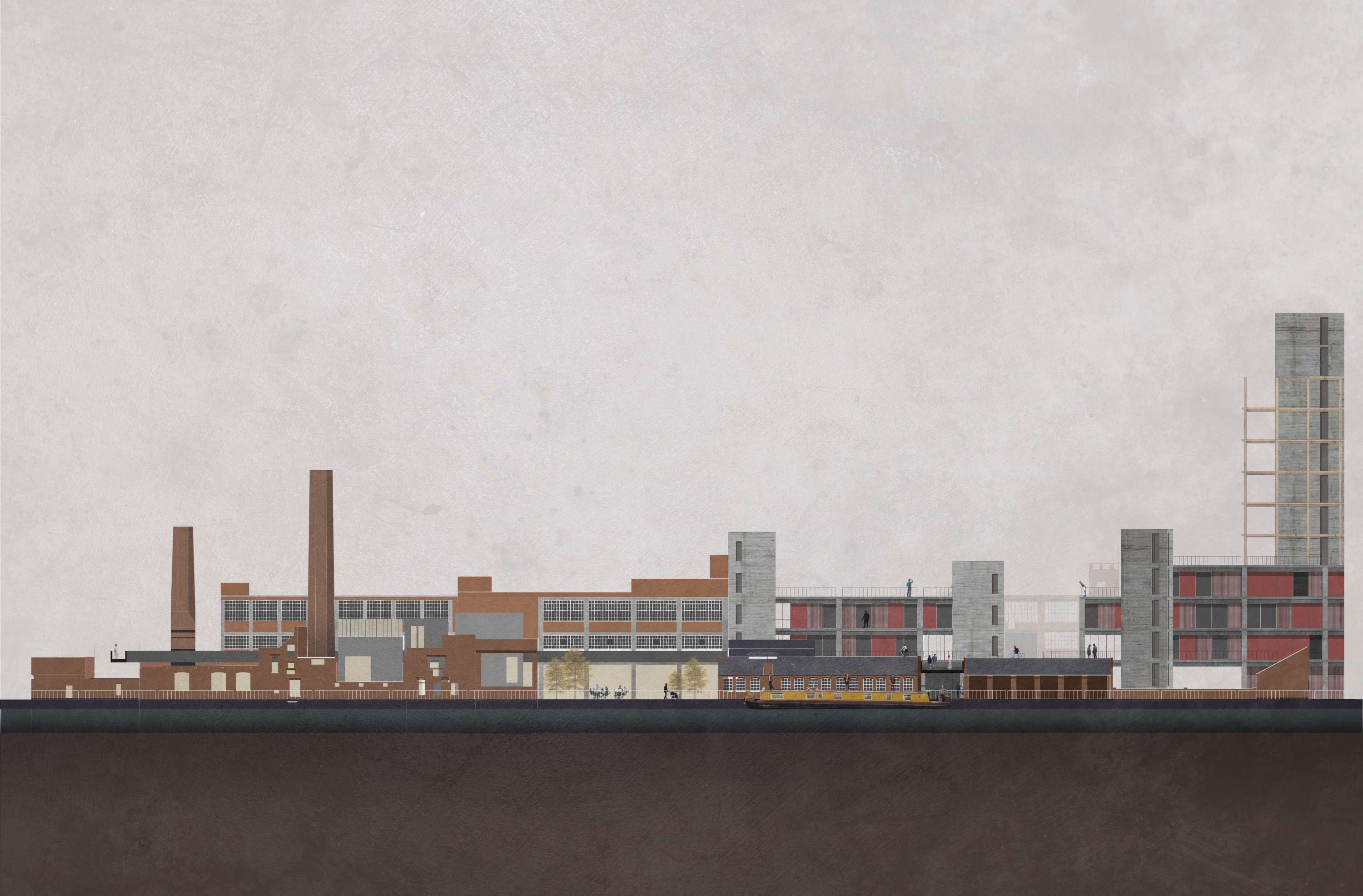 Infrastructure Along The Canal Edge by Marina Gardiner