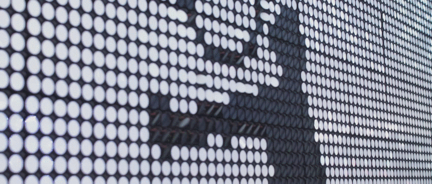 Flip-Dot Interactive Screen for Telefónica. Animations by Sergi Ros