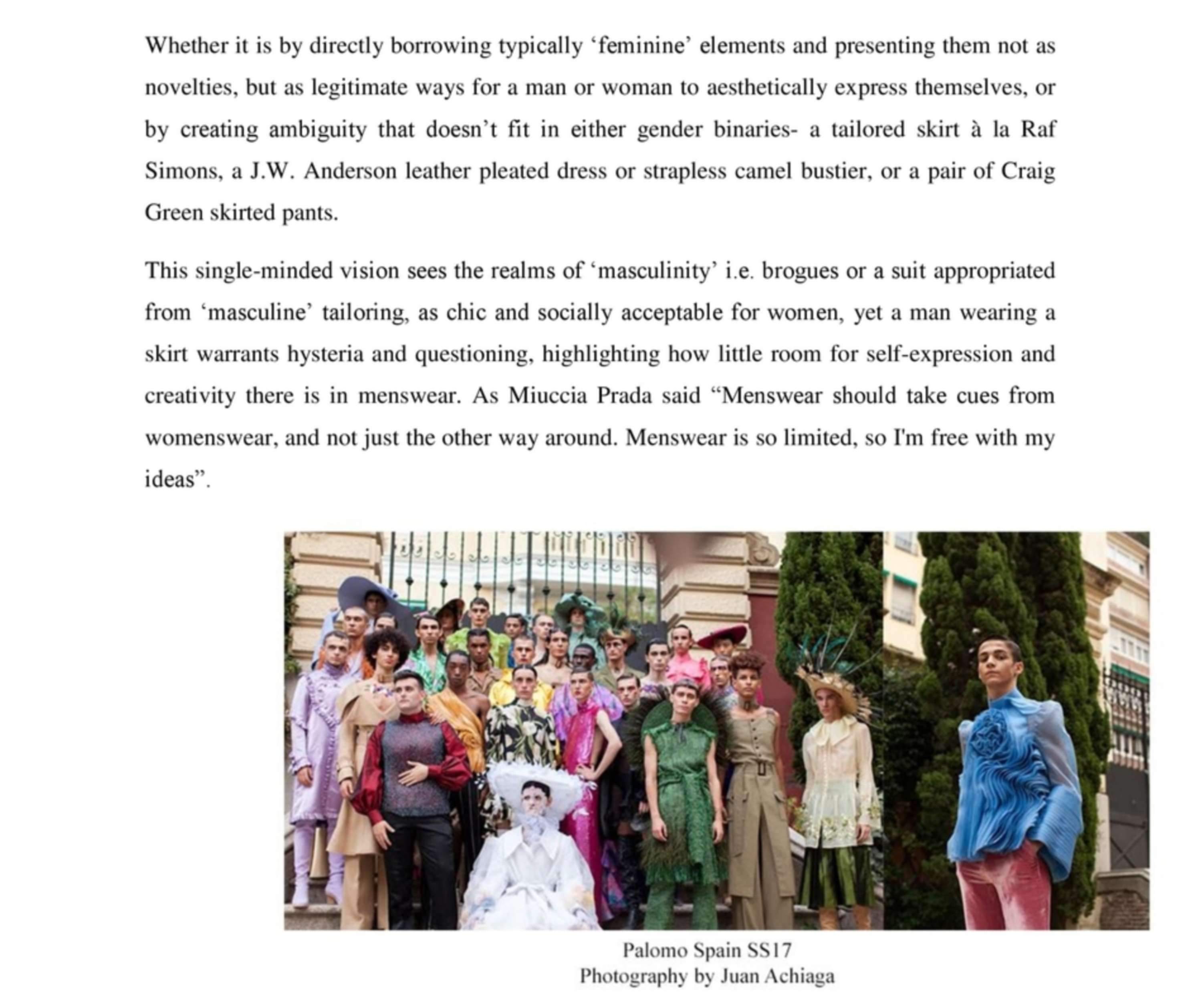 THE GENDER REVOLUTION WITHIN MENSWEAR by Nahuel Contreras