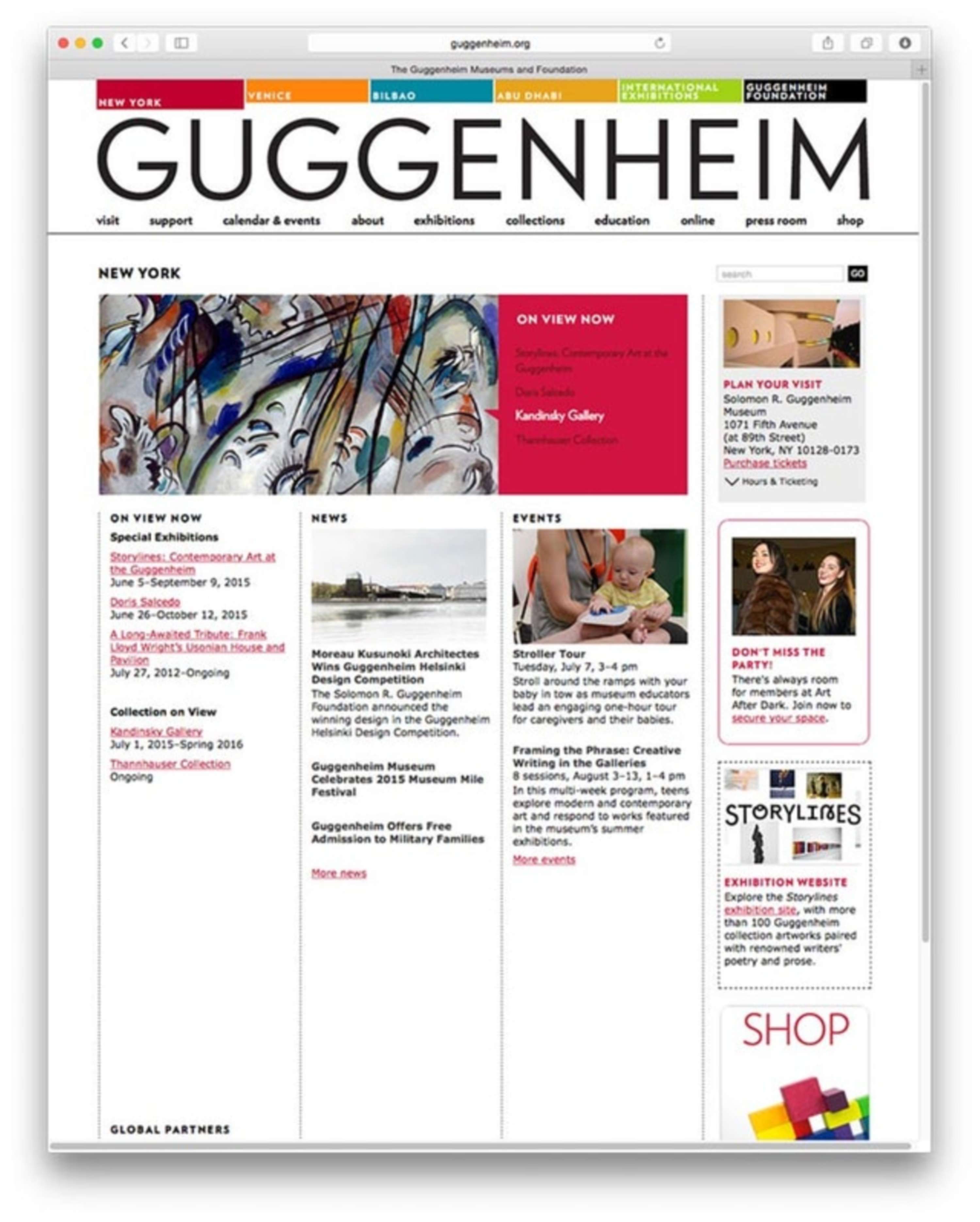 Guggenheim Website by Cyrus Vantoch-Wood