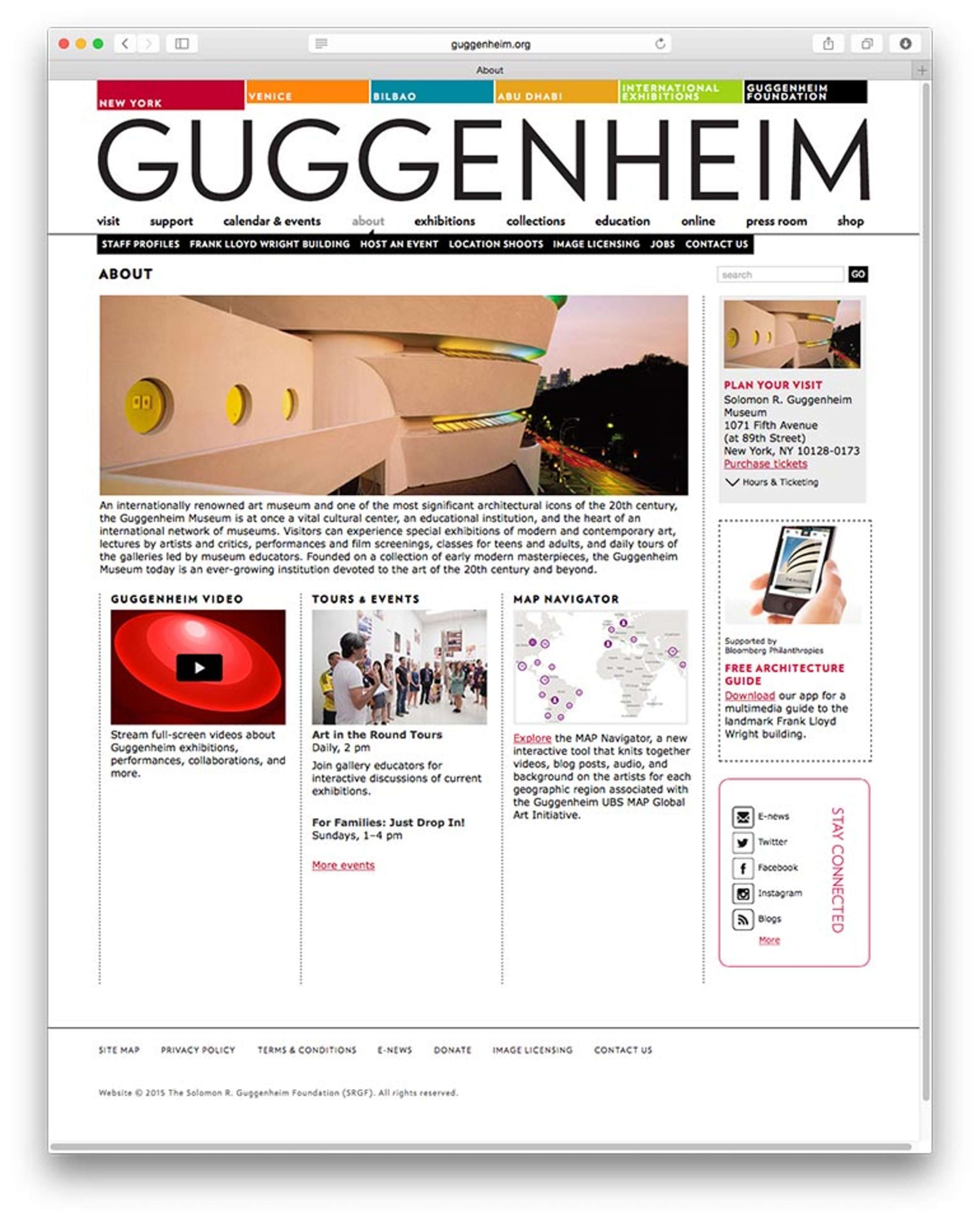 Guggenheim Website by Cyrus Vantoch-Wood