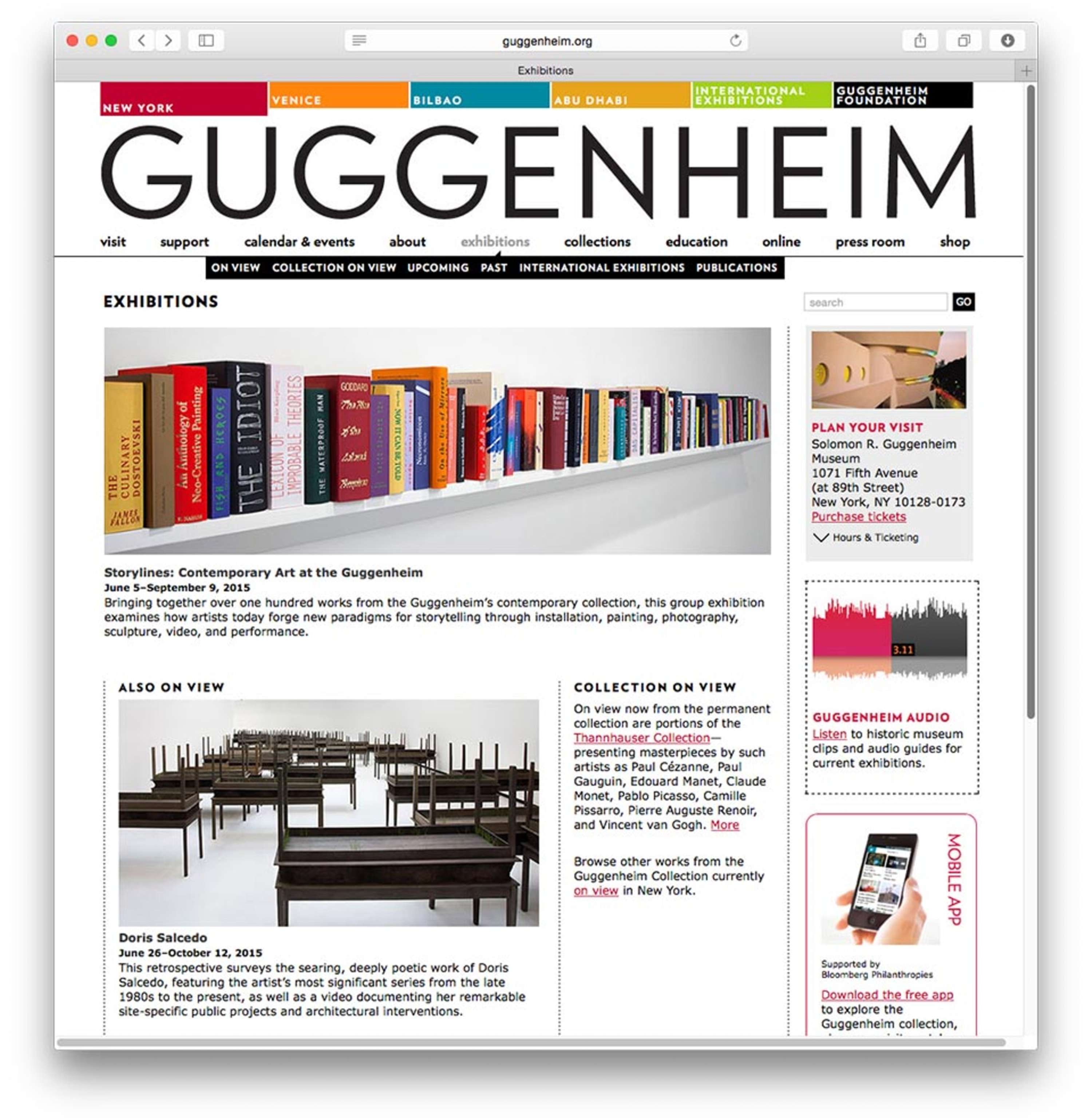 Guggenheim Website by Cyrus Vantoch-Wood