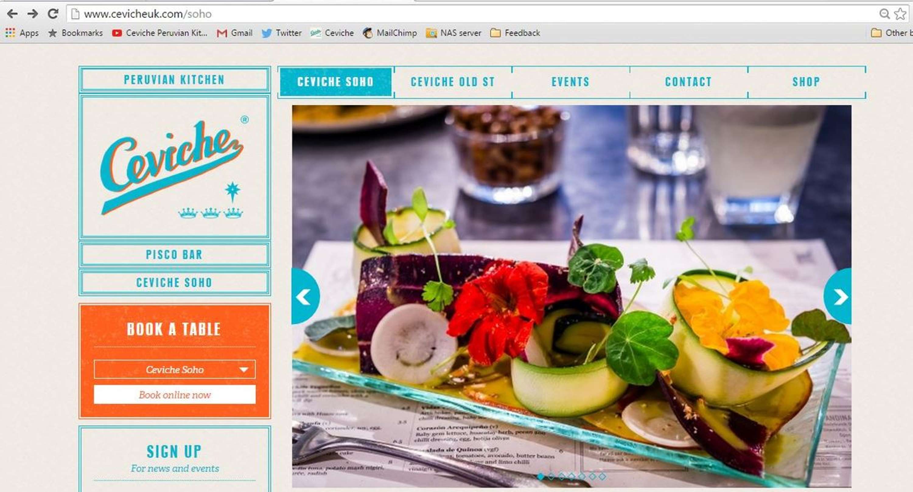 Ceviche website by Kate Lewin